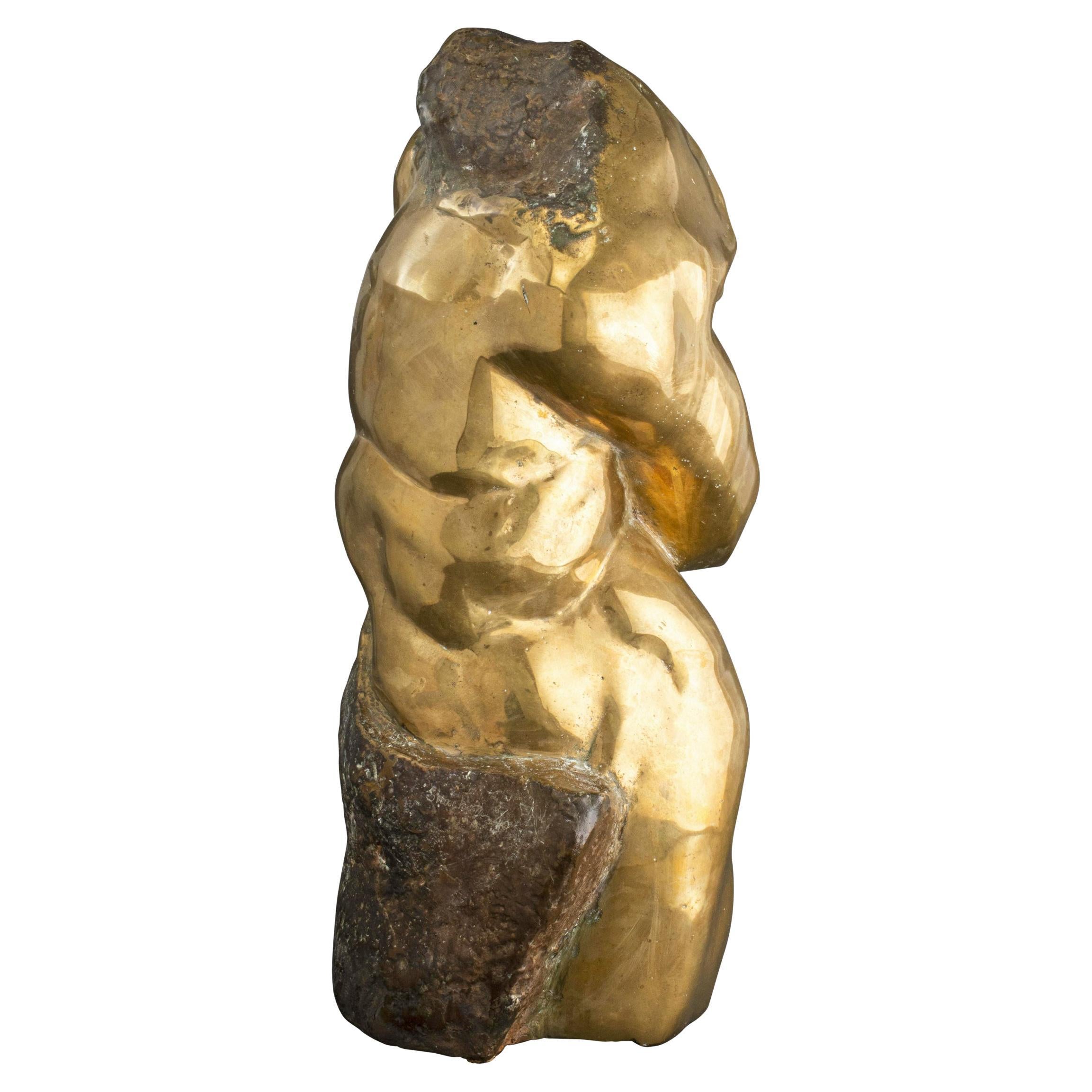 Cast Bronze Abstract Torso Sculpture