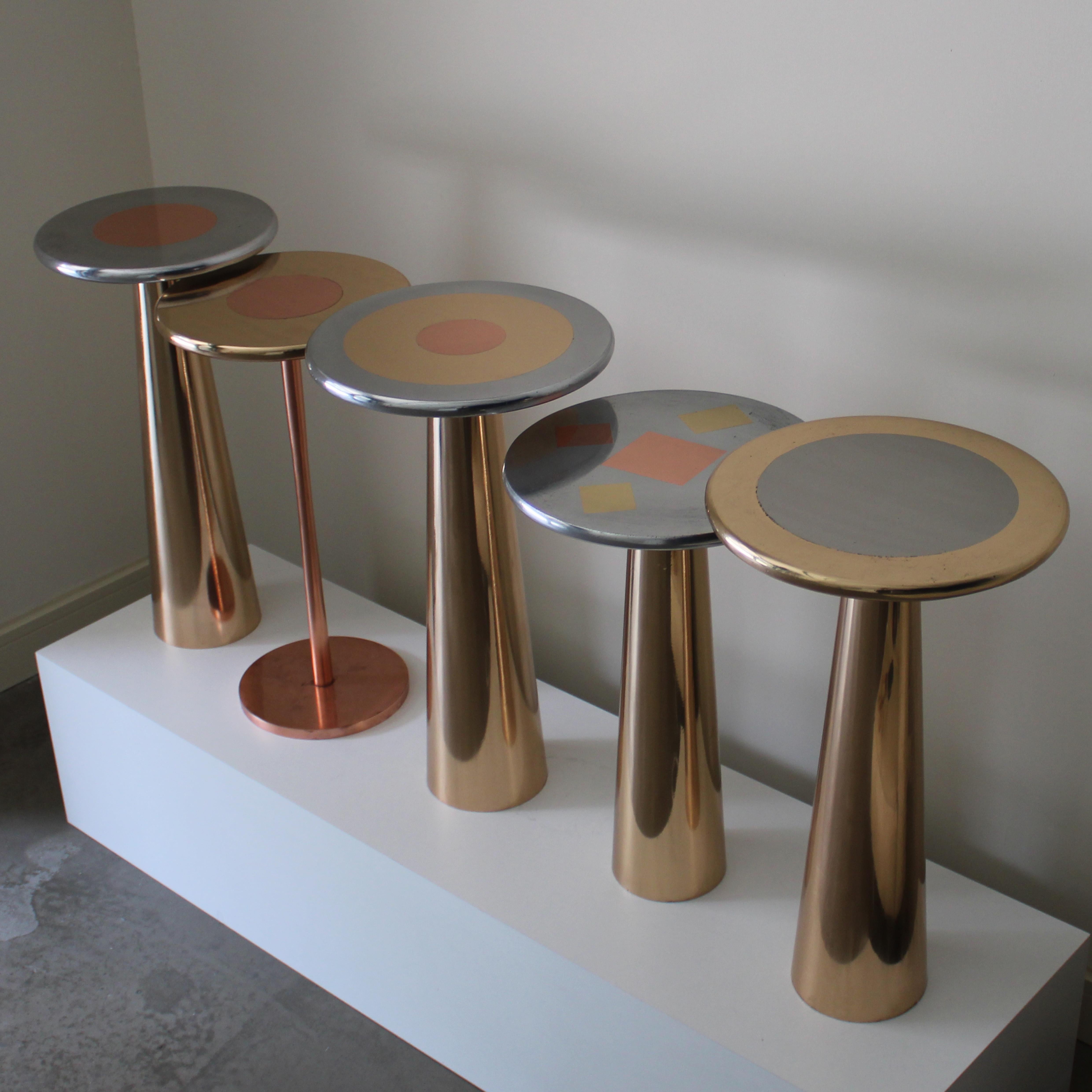 Cast Bronze, Aluminum and Copper Lega Side Table by Studio Sunt For Sale 7