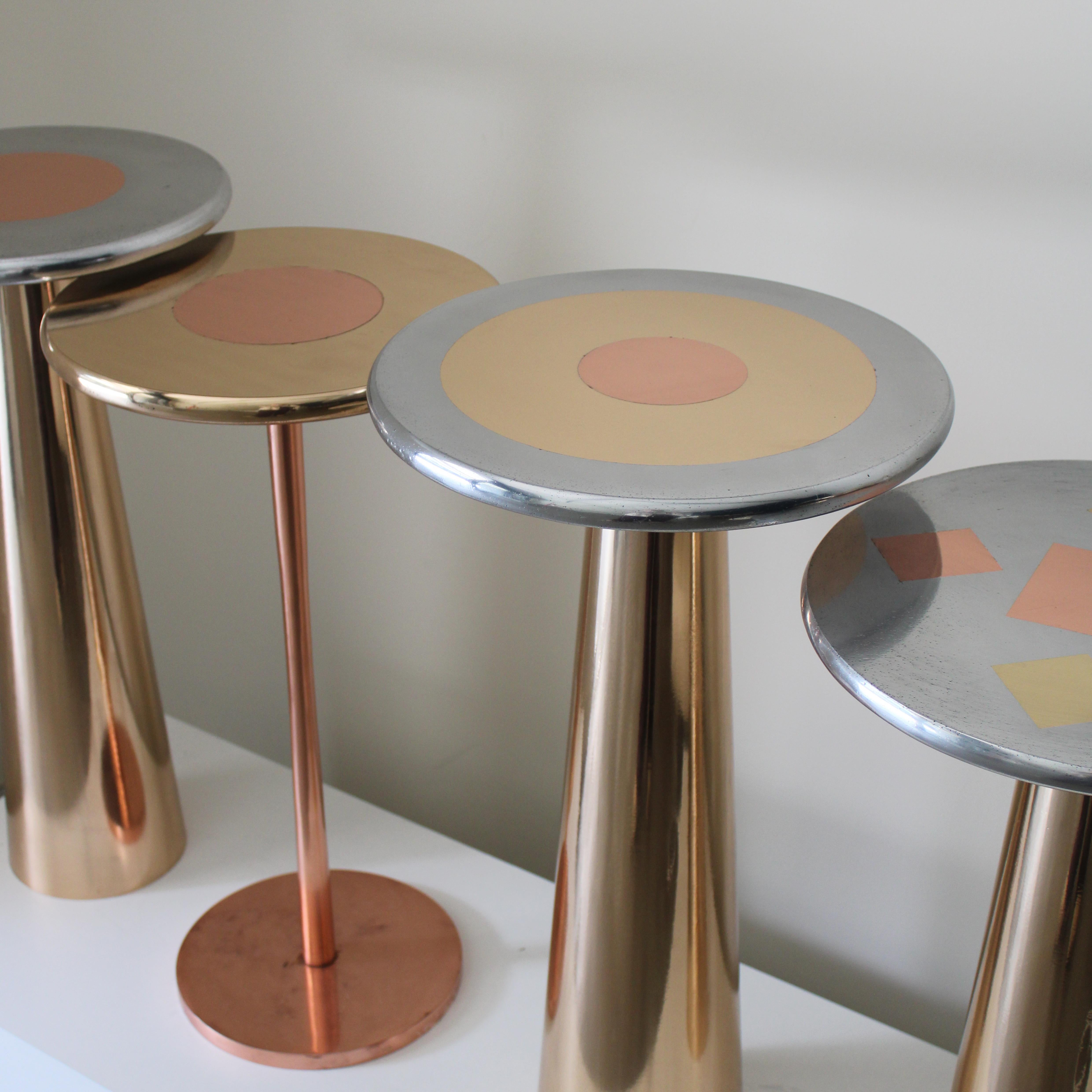 Cast Bronze, Aluminum and Copper Lega Side Table by Studio Sunt For Sale 8