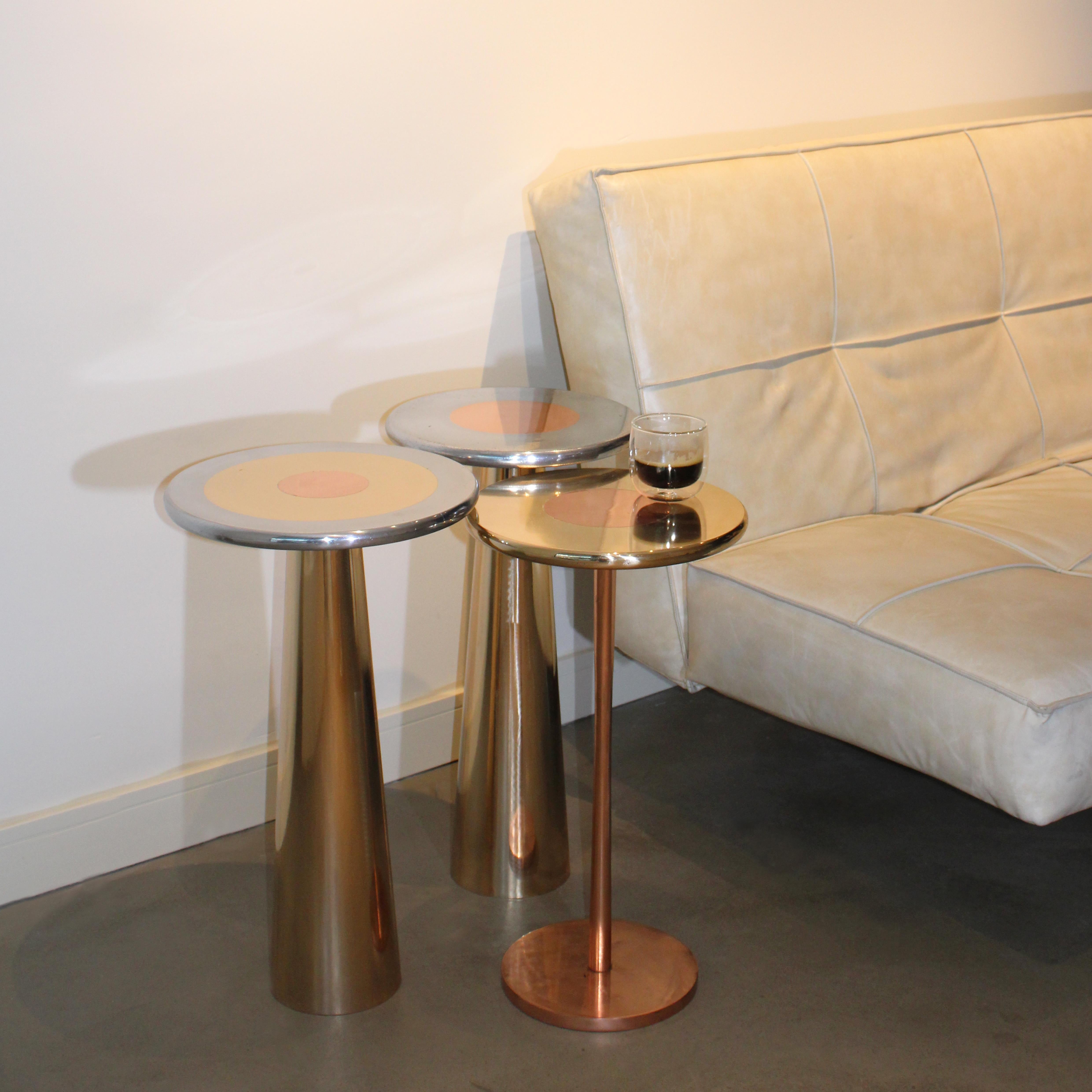 Cast Bronze, Aluminum and Copper Lega Side Table by Studio Sunt For Sale 9