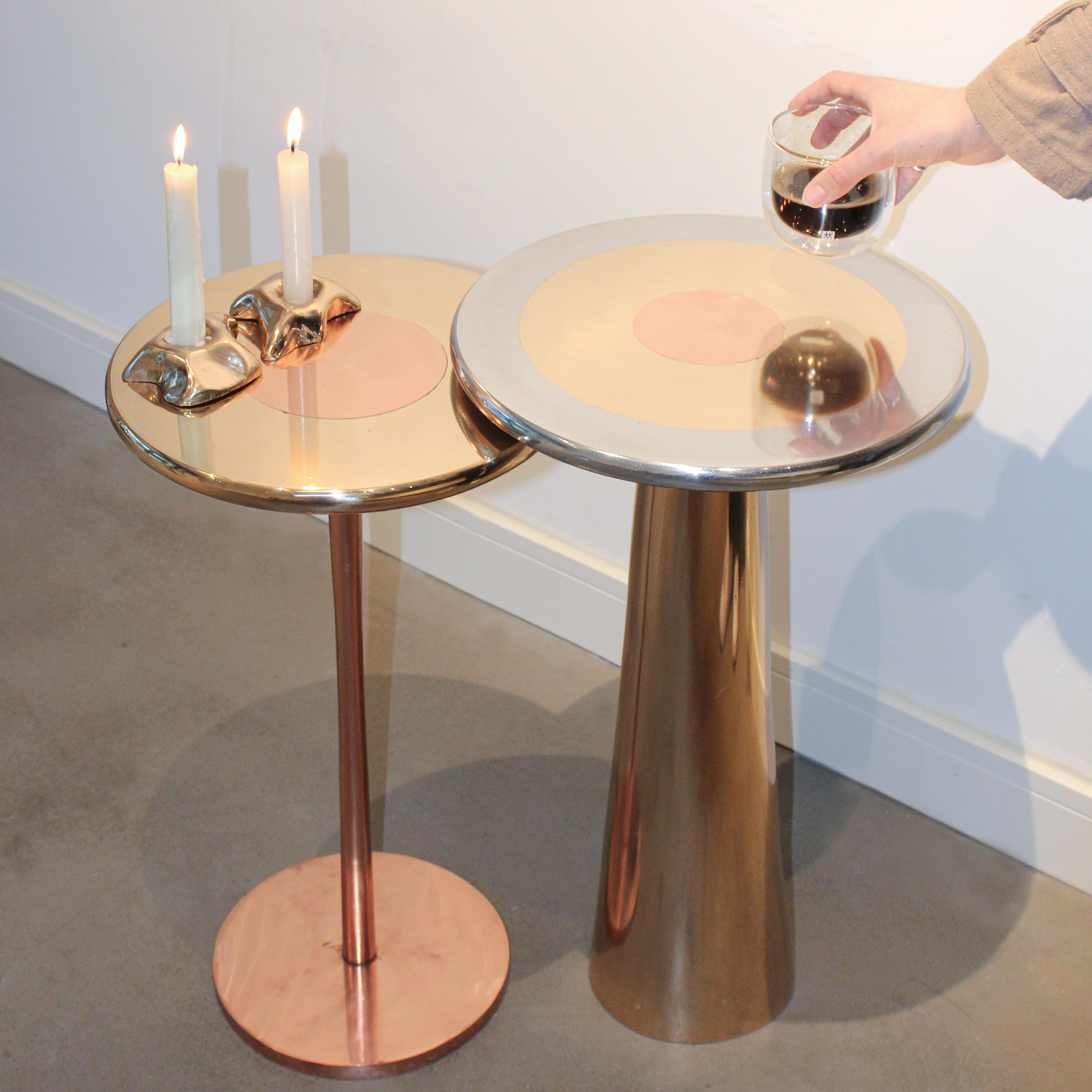 Cast Bronze, Aluminum and Copper Lega Side Table by Studio Sunt For Sale 10