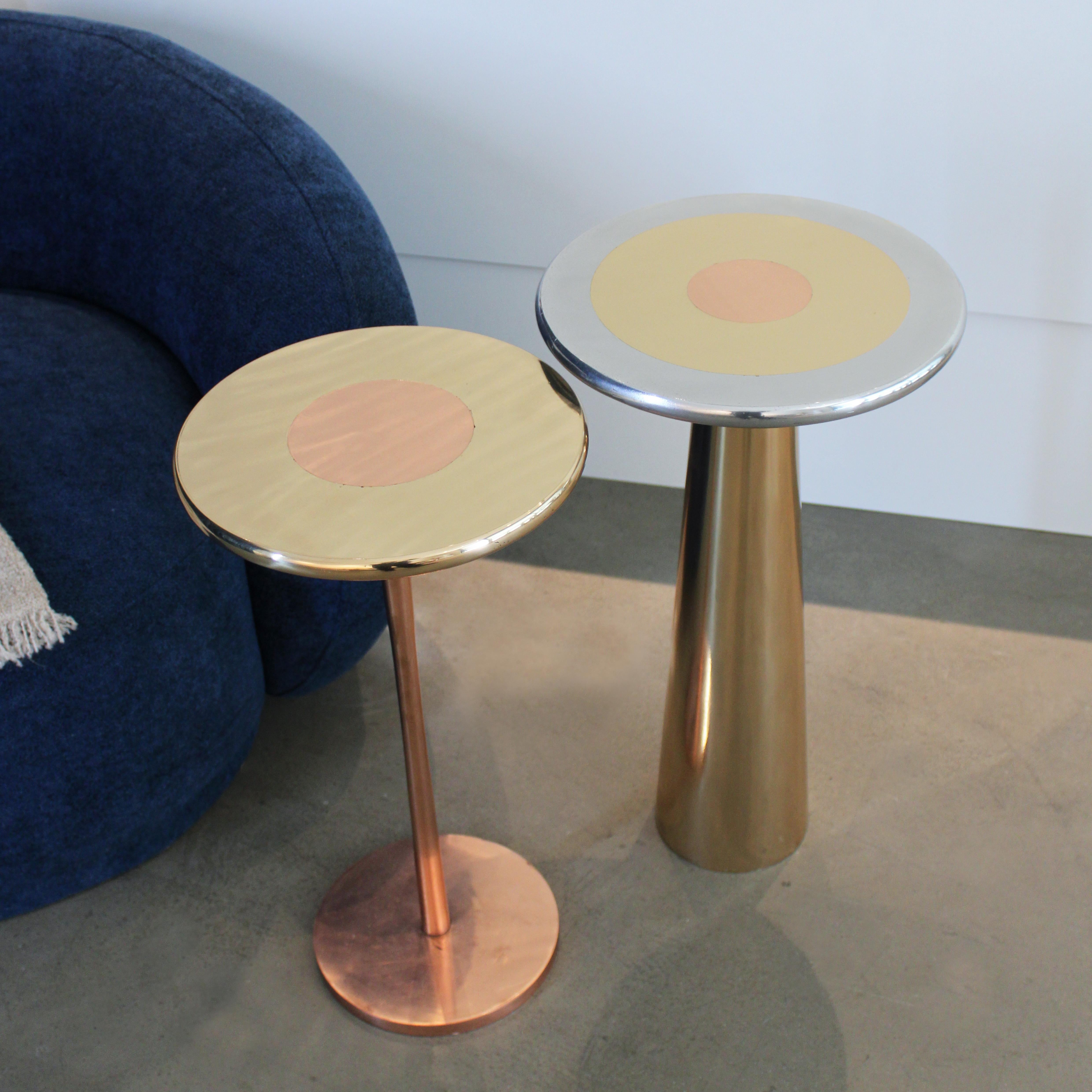 Modern Cast Bronze, Aluminum and Copper Lega Side Table by Studio Sunt For Sale