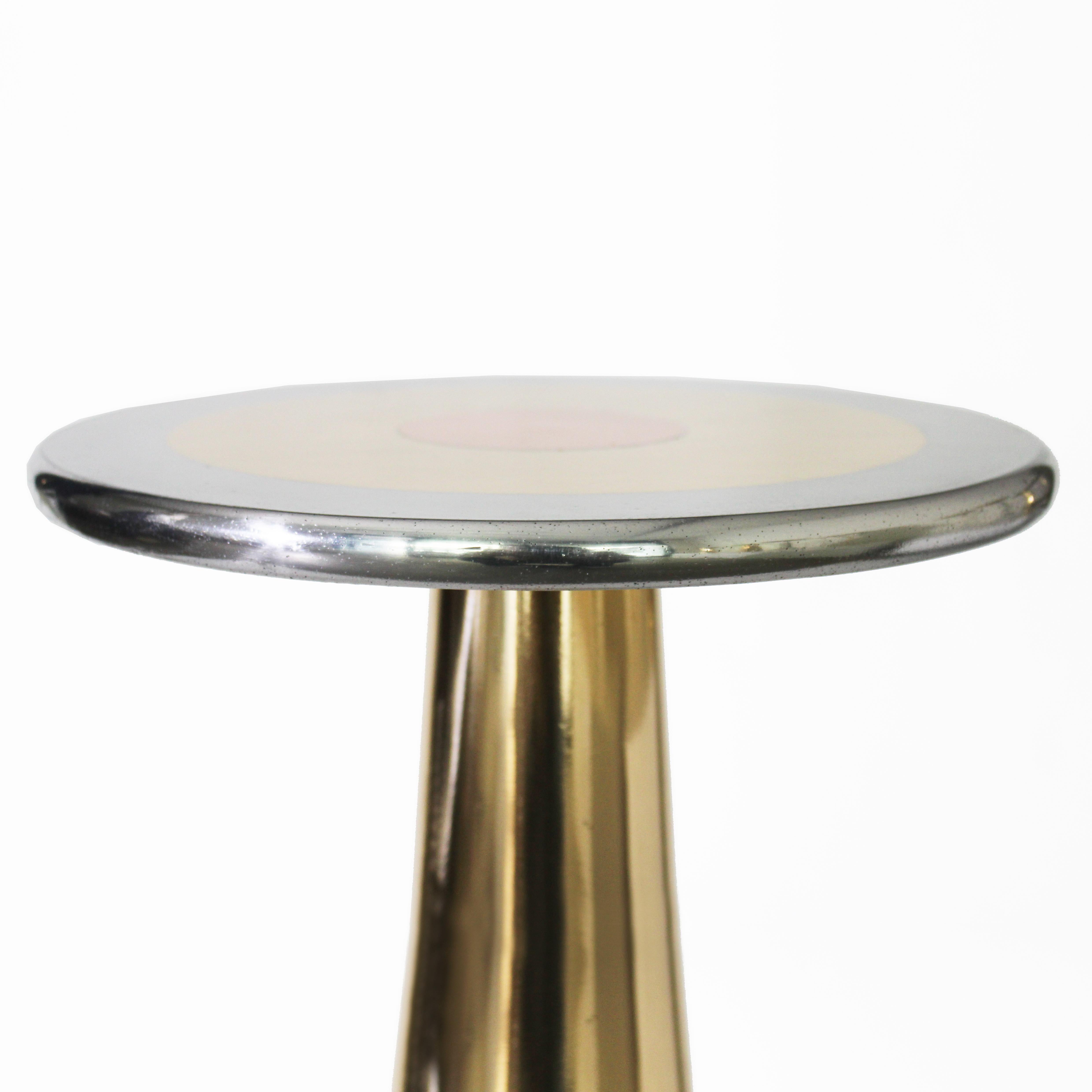 Contemporary Cast Bronze, Aluminum and Copper Lega Side Table by Studio Sunt For Sale