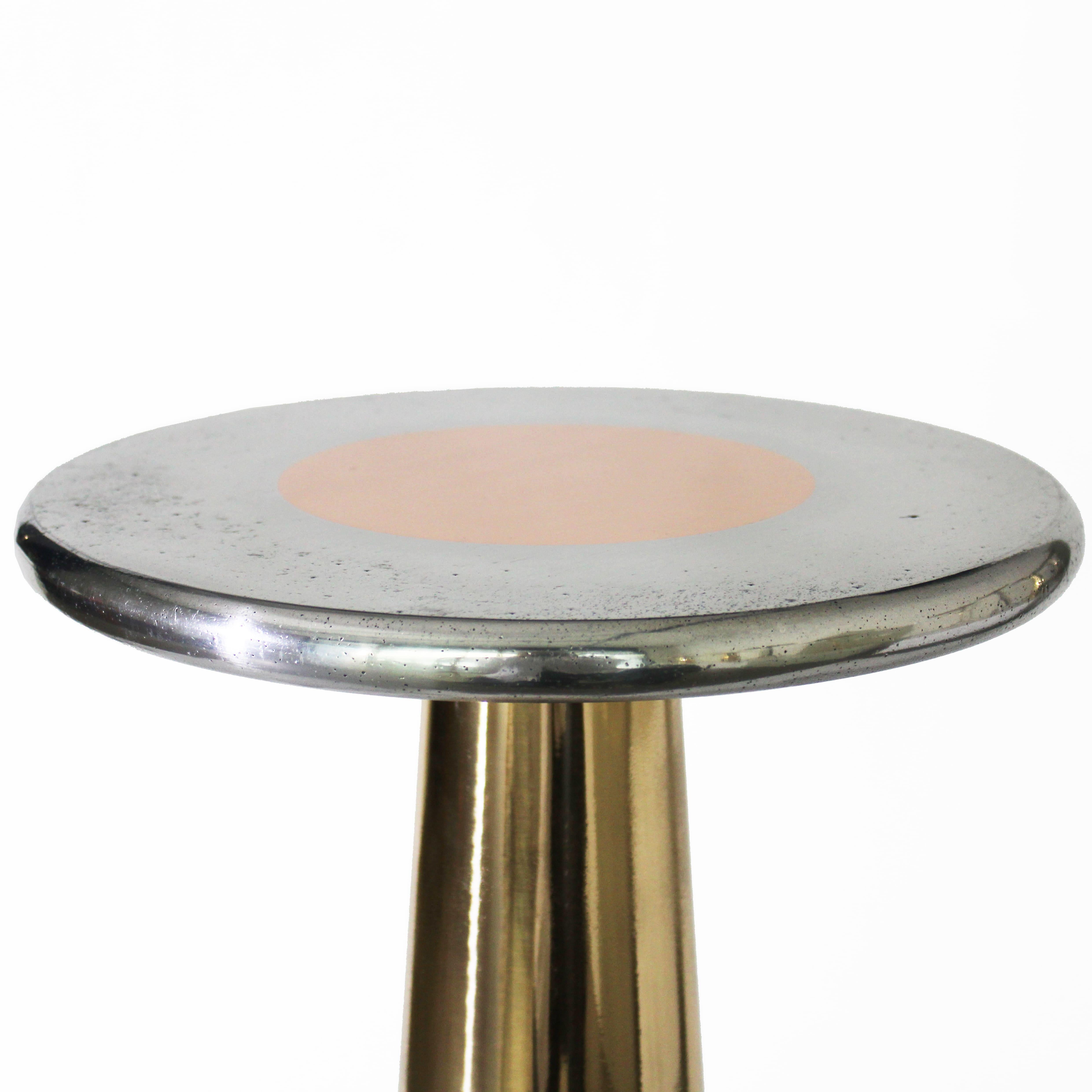 Turkish Cast Bronze, Aluminum and Copper Lega Side Table by Studio Sunt For Sale