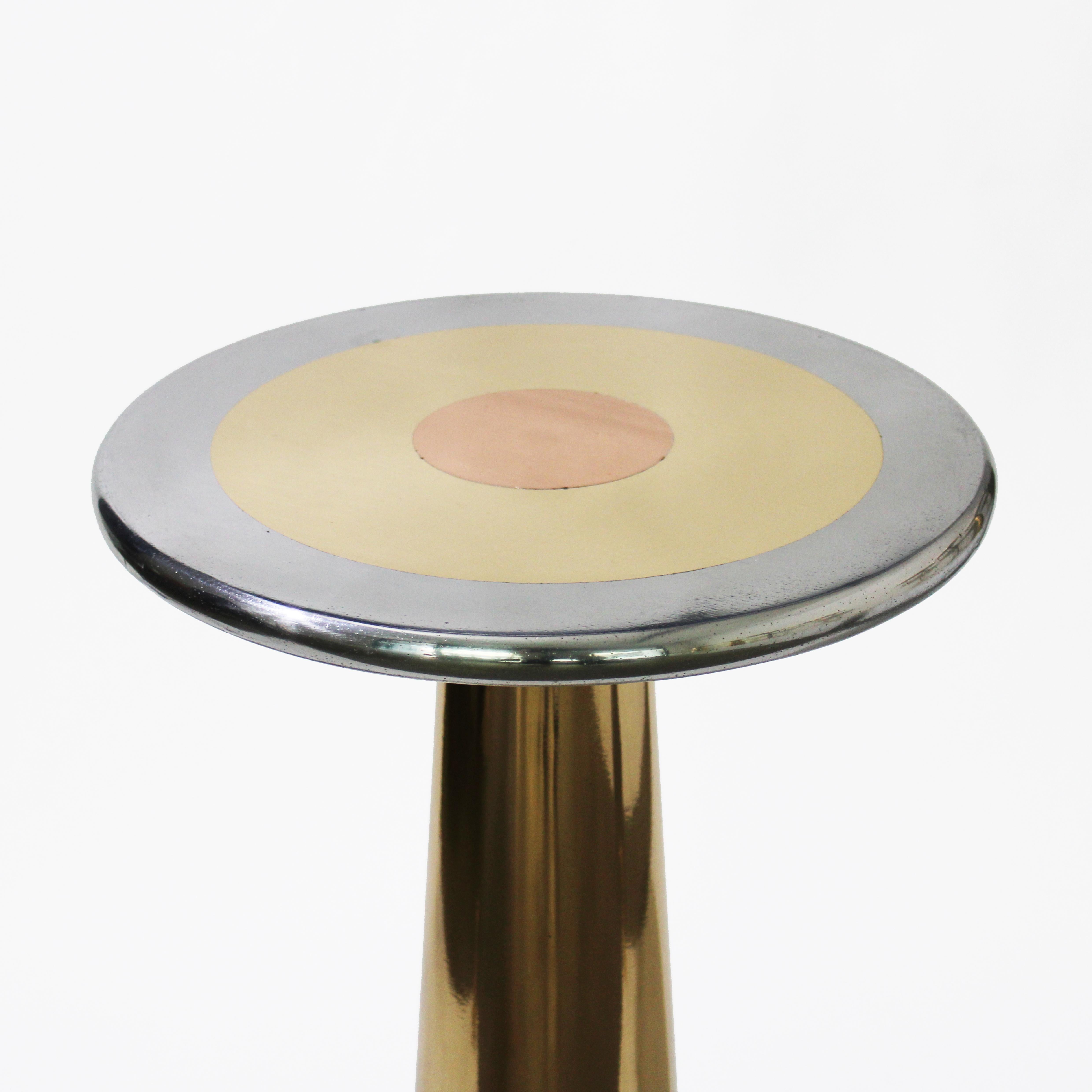 Cast Bronze, Aluminum and Copper Lega Side Table by Studio Sunt For Sale 1