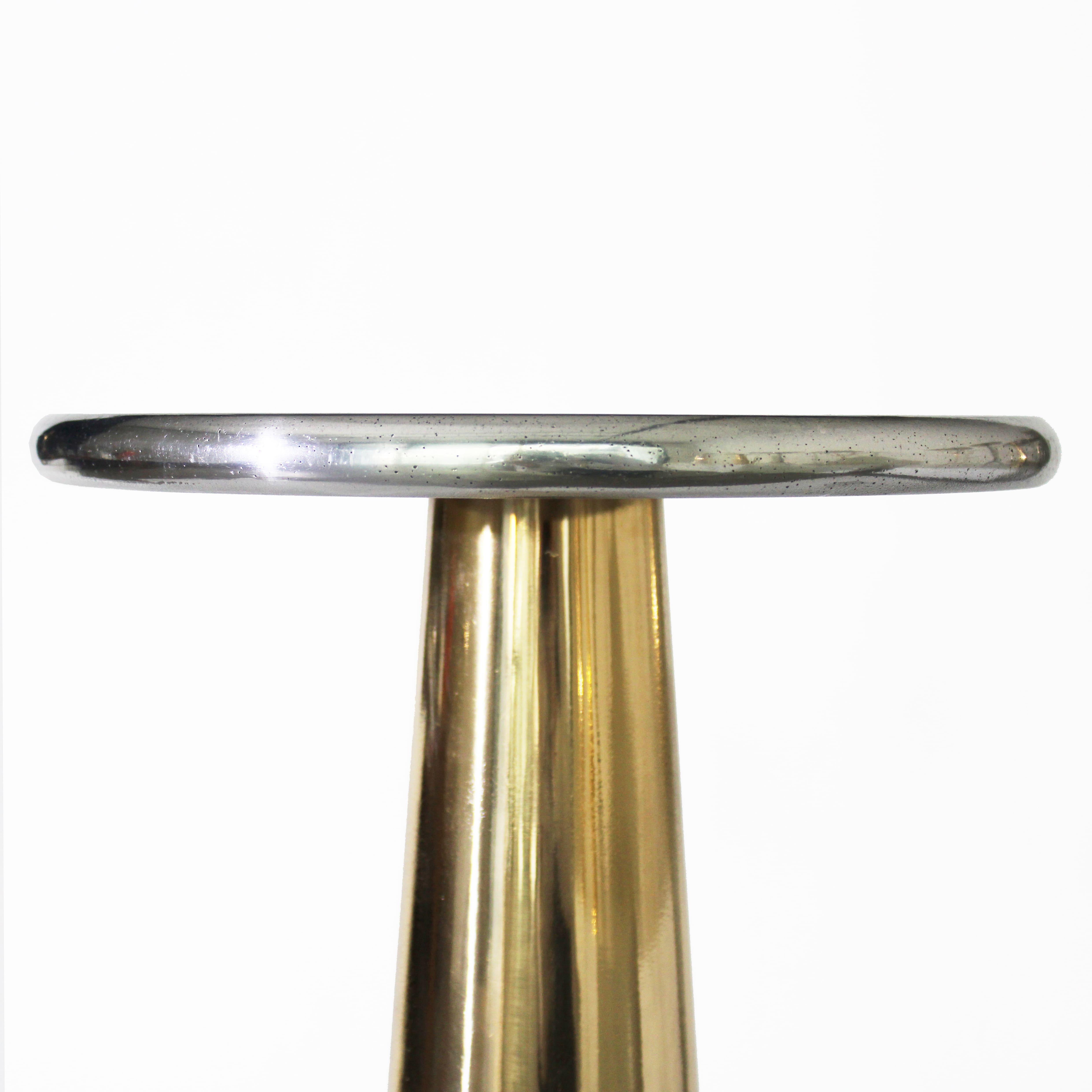Cast Bronze, Aluminum and Copper Lega Side Table by Studio Sunt For Sale 3
