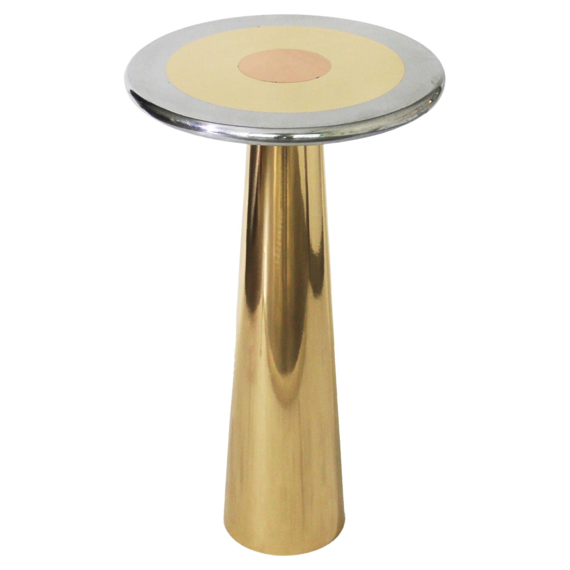 Table d'appoint Lega en bronze moulé, aluminium et cuivre de Studio Sunt