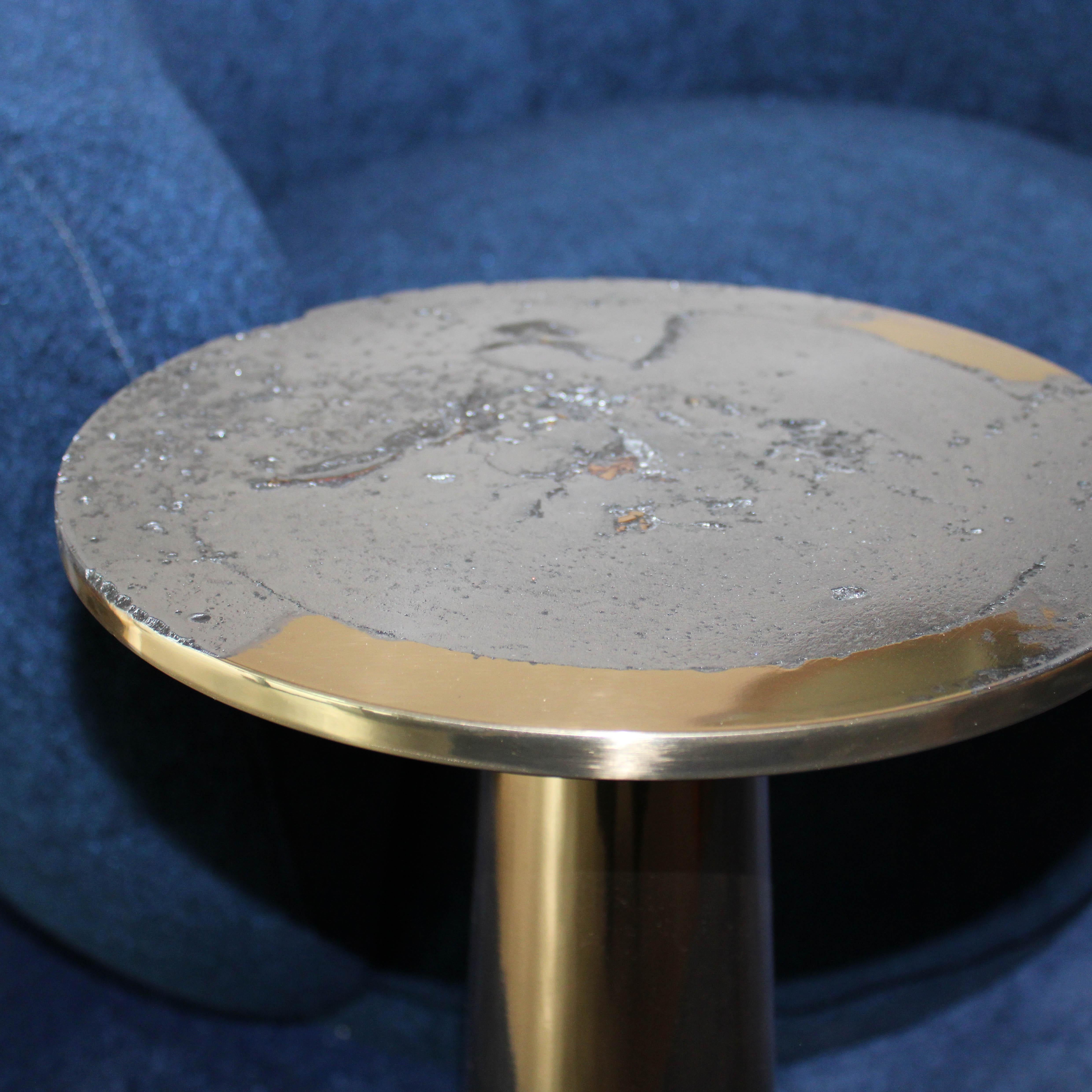 Cast Bronze & Aluminum Cone Side Table by Studio Sunt For Sale 3