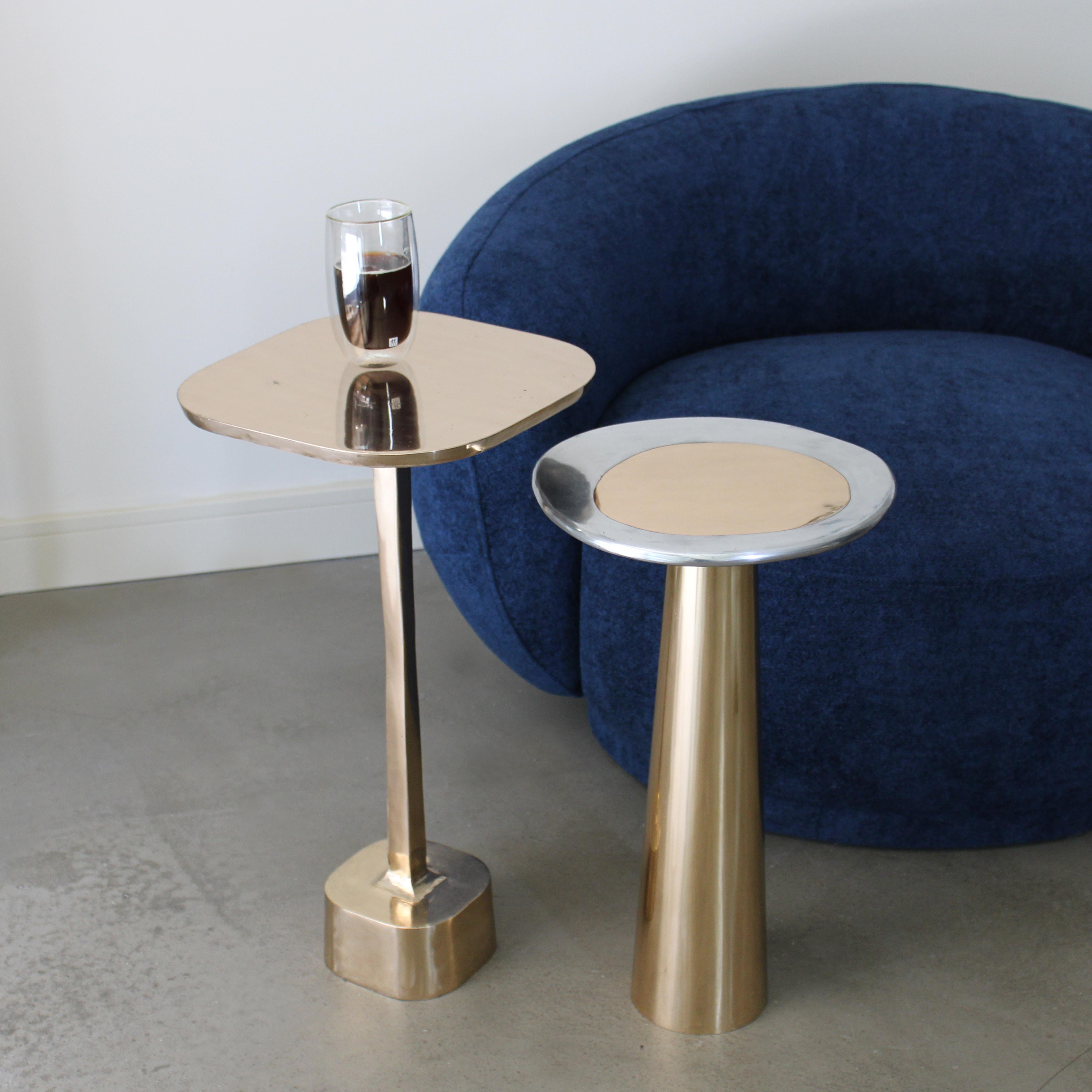 Cast Bronze & Aluminum Cone Side Table by Studio Sunt For Sale 6