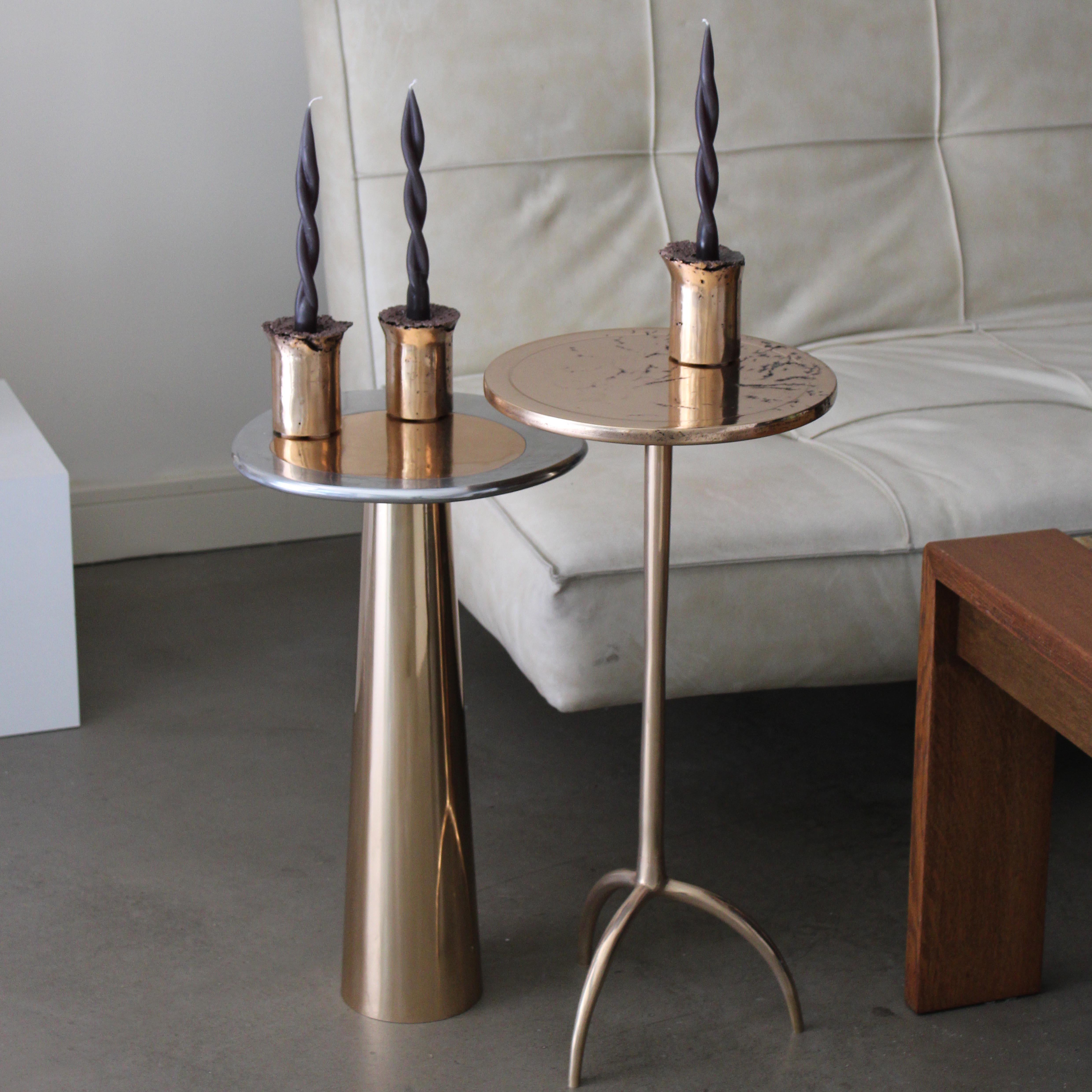 Cast Bronze & Aluminum Cone Side Table by Studio Sunt For Sale 4