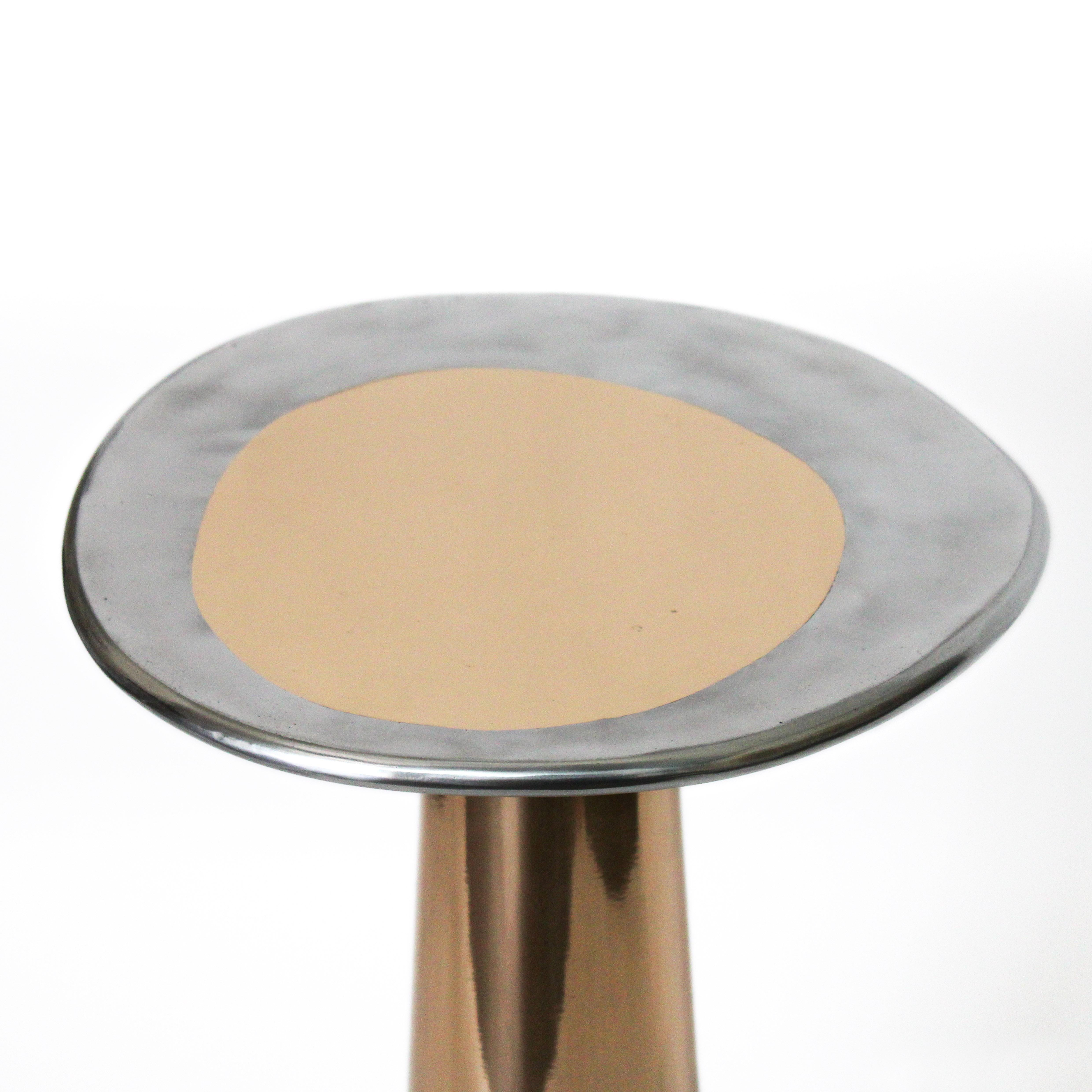 Turkish Cast Bronze & Aluminum Cone Side Table by Studio Sunt For Sale