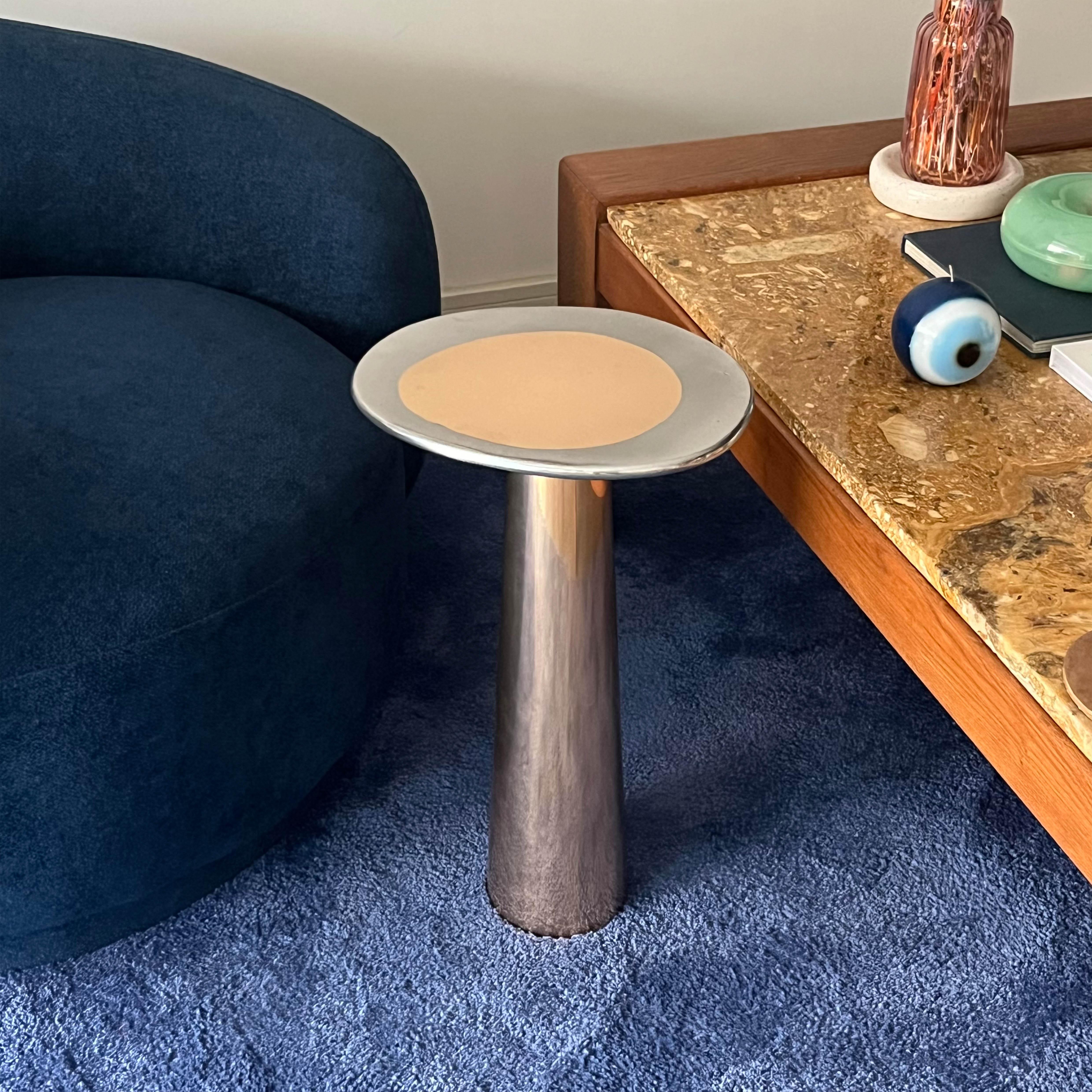 Cast Bronze & Aluminum Cone Side Table by Studio Sunt For Sale 1