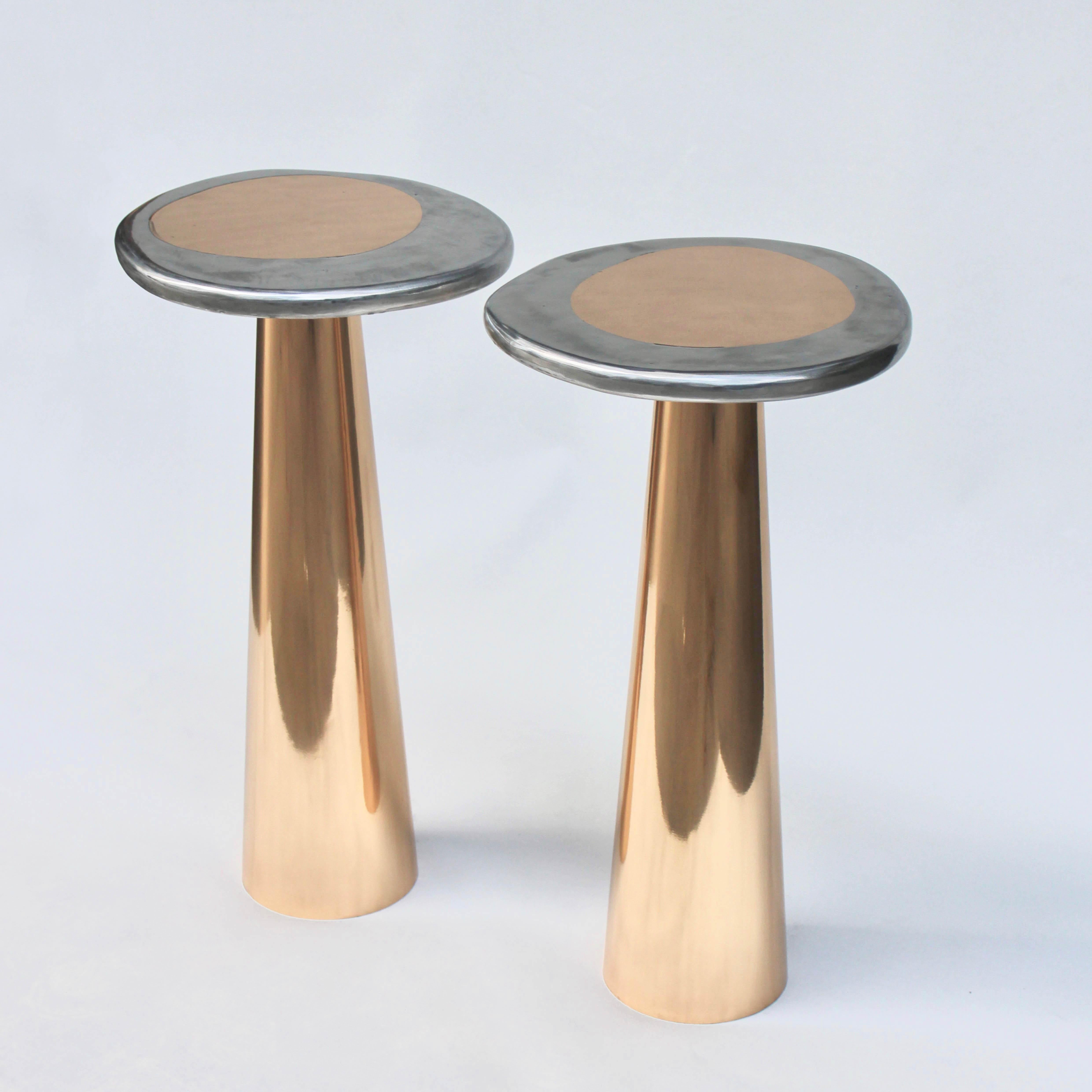 Cast Bronze & Aluminum Cone Side Table by Studio Sunt For Sale 2