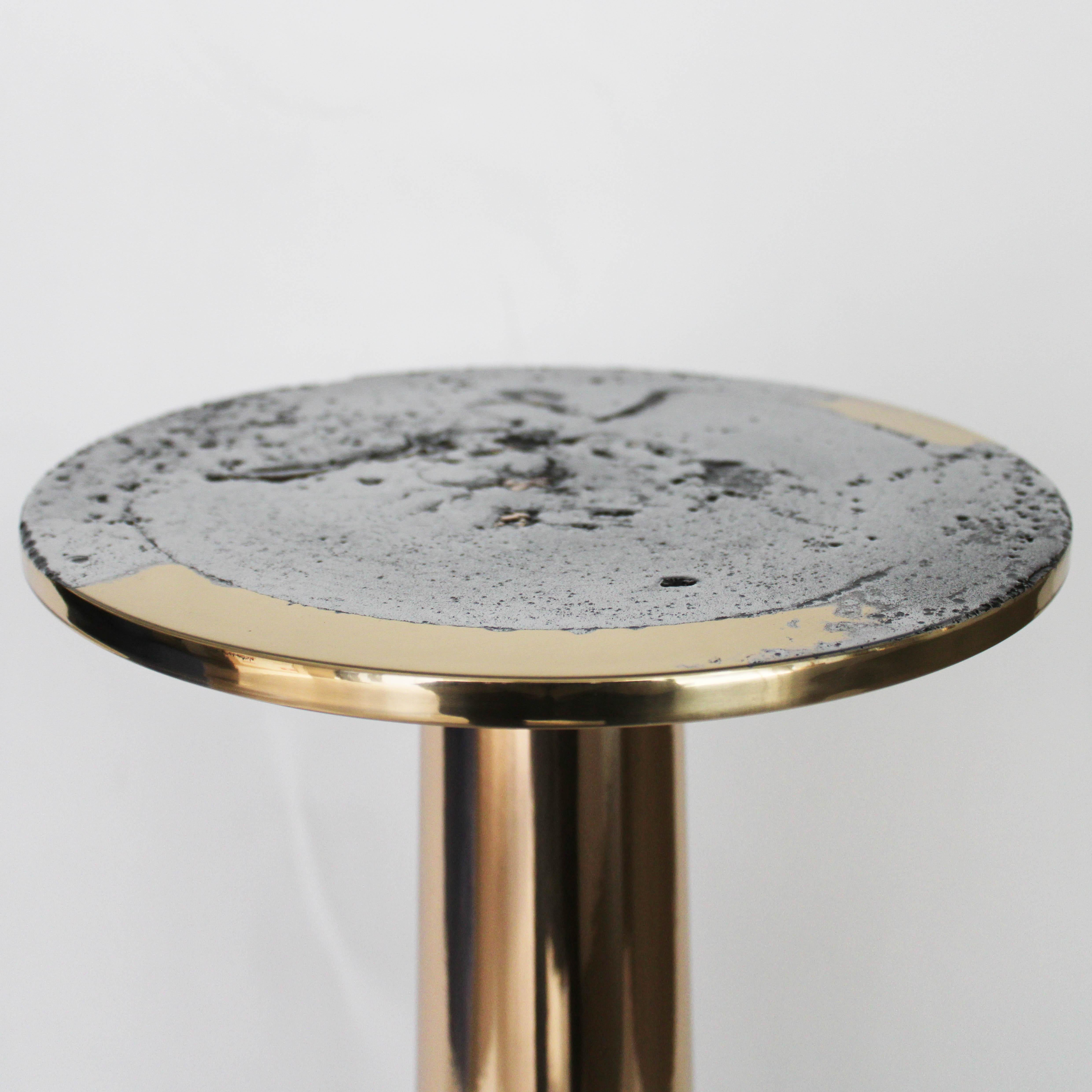 Contemporary Cast Bronze & Aluminum Cone Side Table by Studio Sunt For Sale