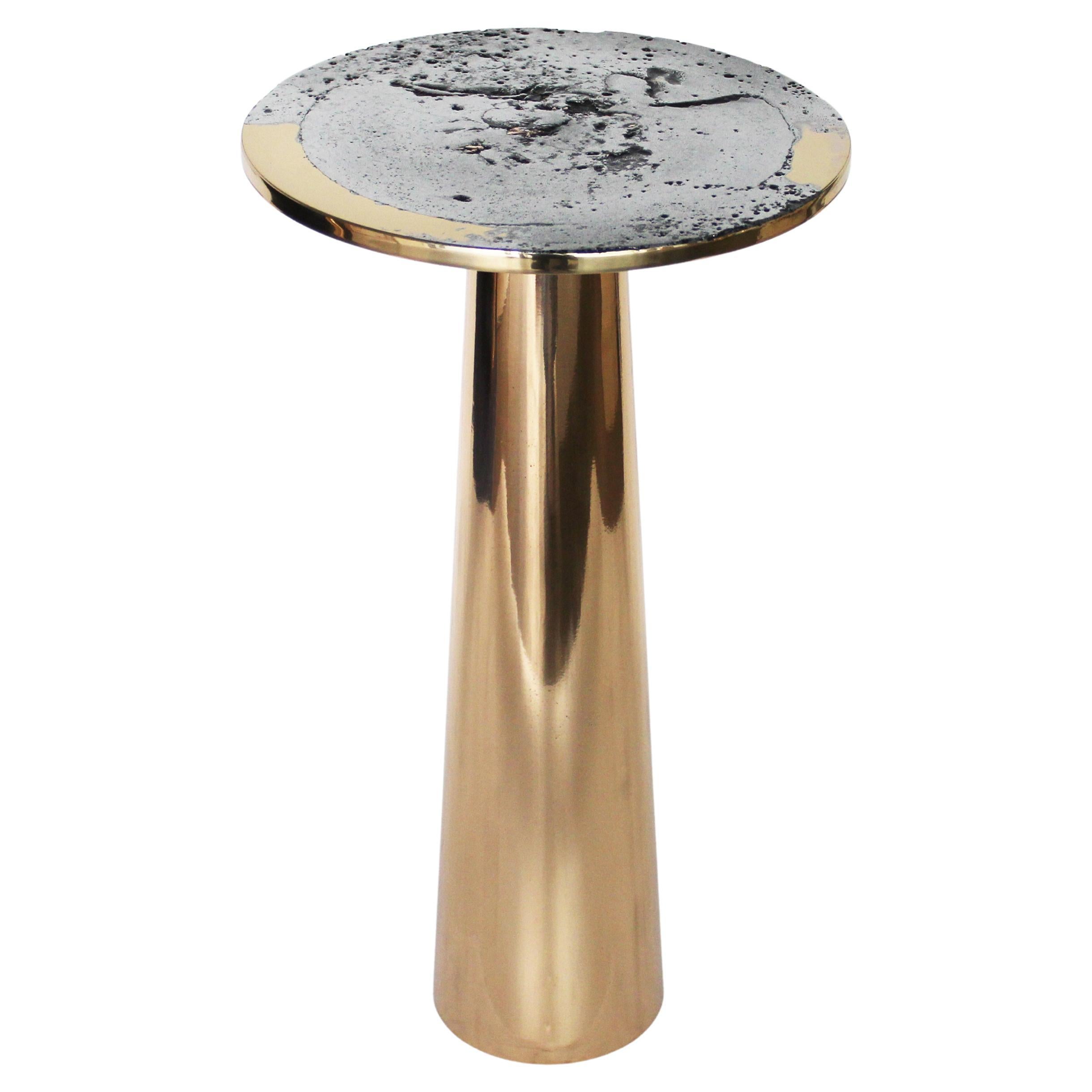Cast Bronze & Aluminum Cone Side Table by Studio Sunt For Sale