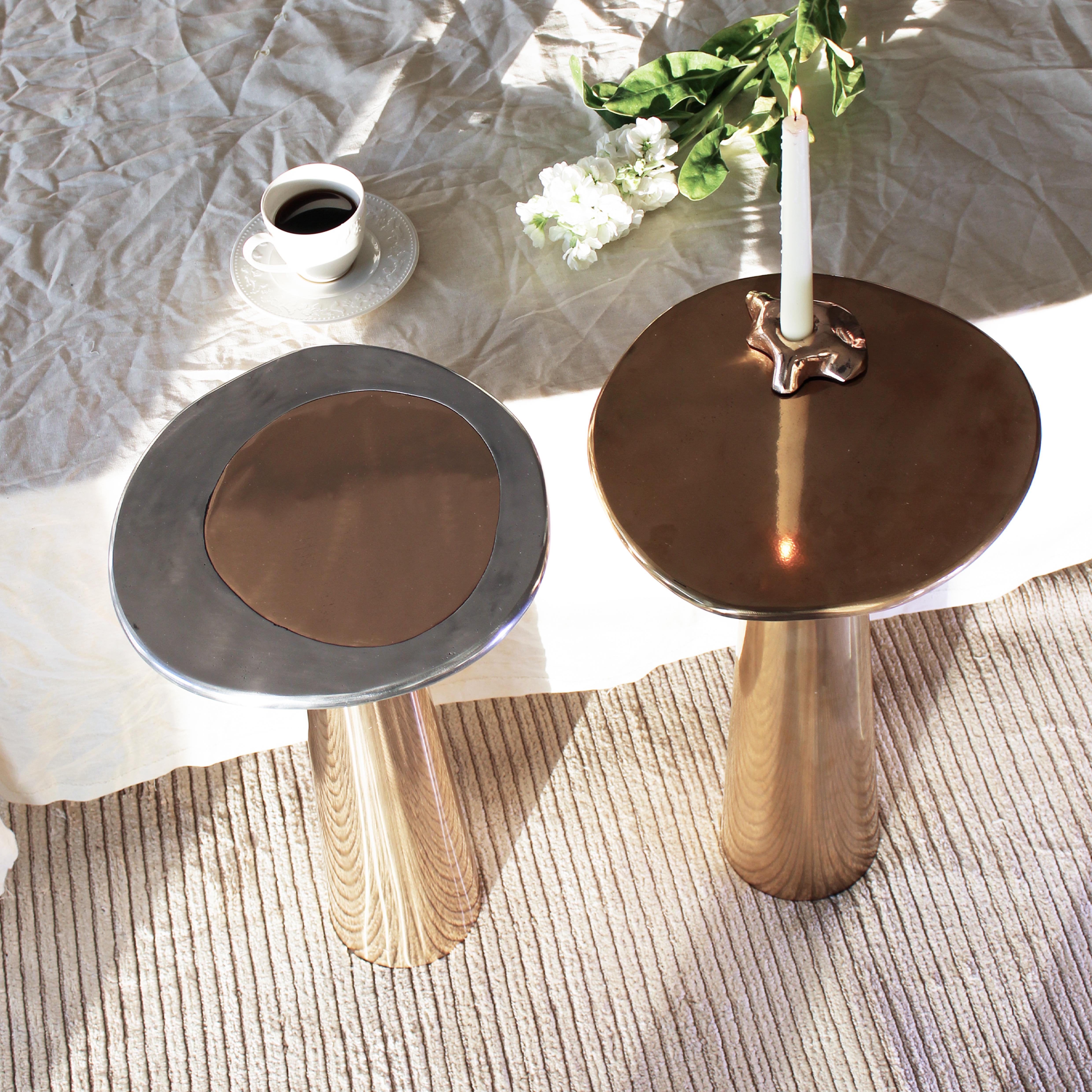 Cast Bronze & Aluminum Cone Side Table by Studio Sunt For Sale 4