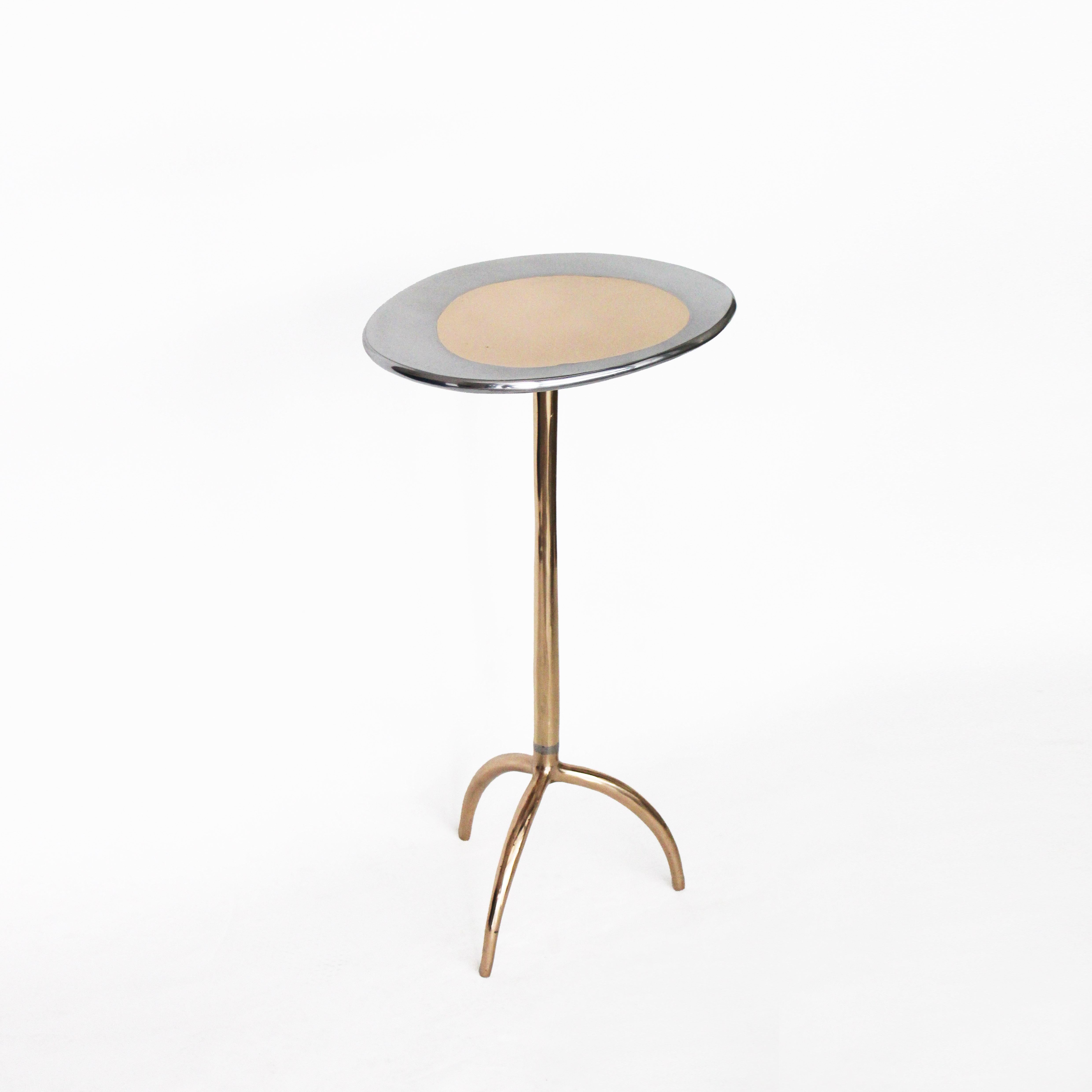 Cast Bronze and Aluminum Colla Side Table by Studio Sunt For Sale 2