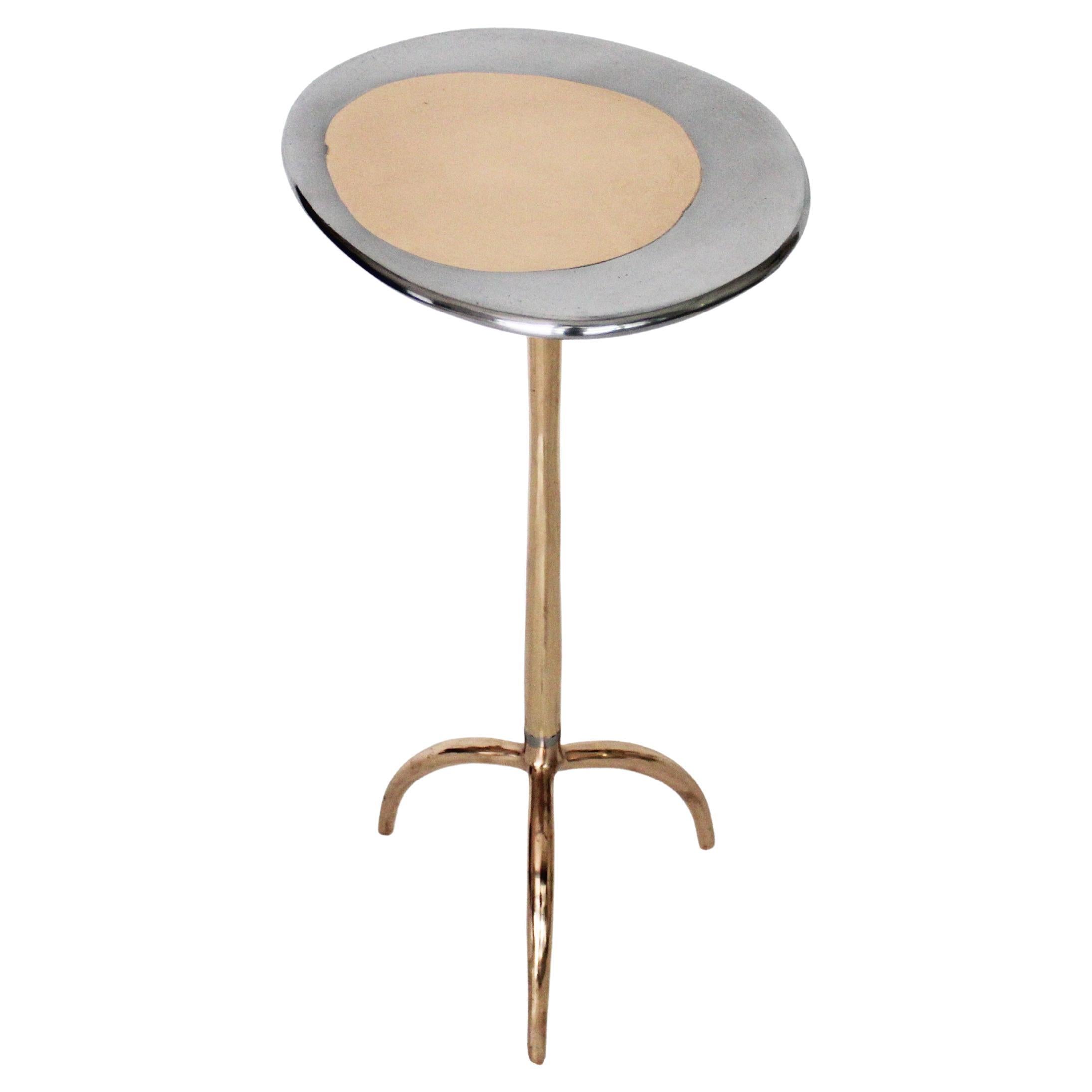 Cast Bronze and Aluminum Colla Side Table by Studio Sunt For Sale