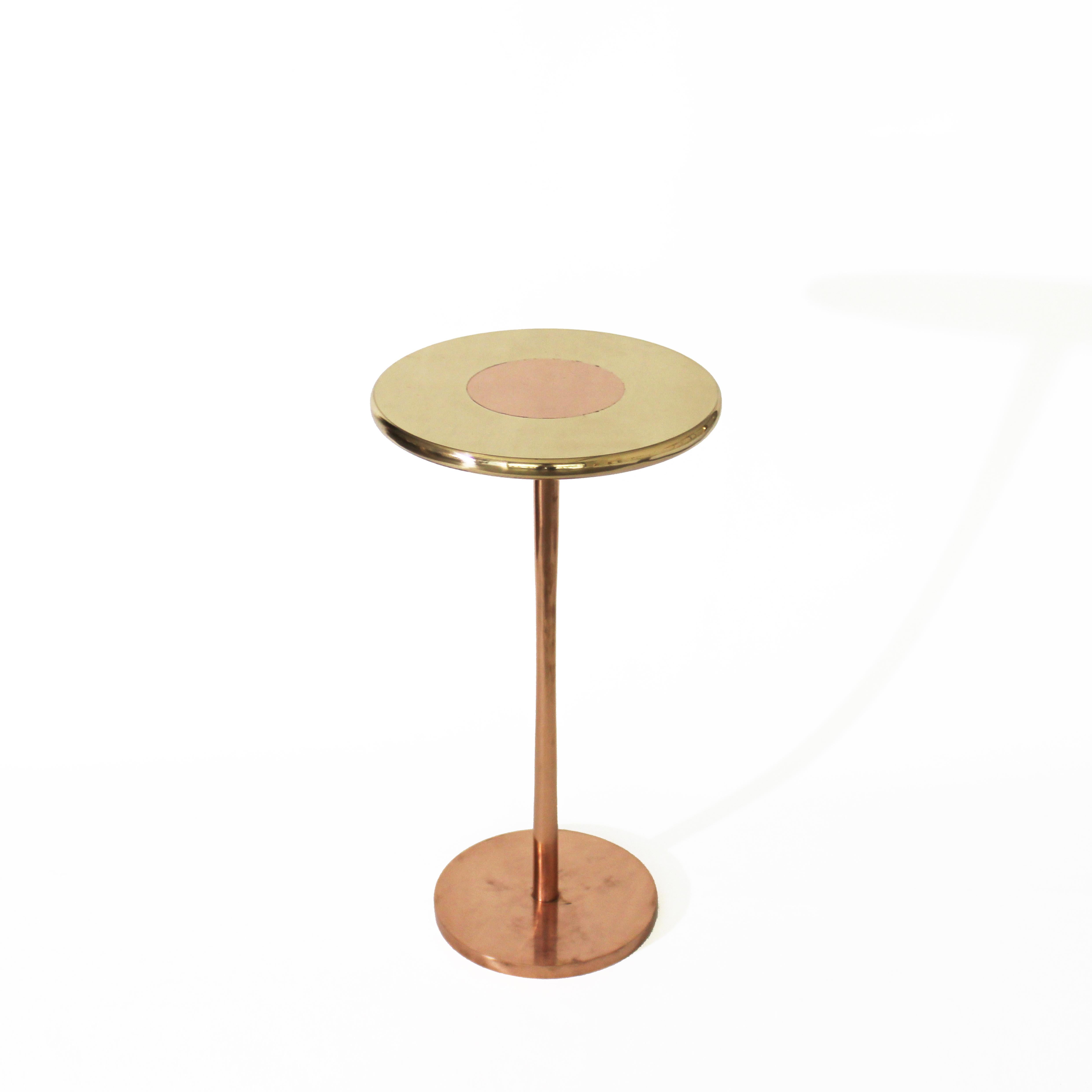 Modern Cast Bronze and Copper Lega Side Table by Studio Sunt For Sale