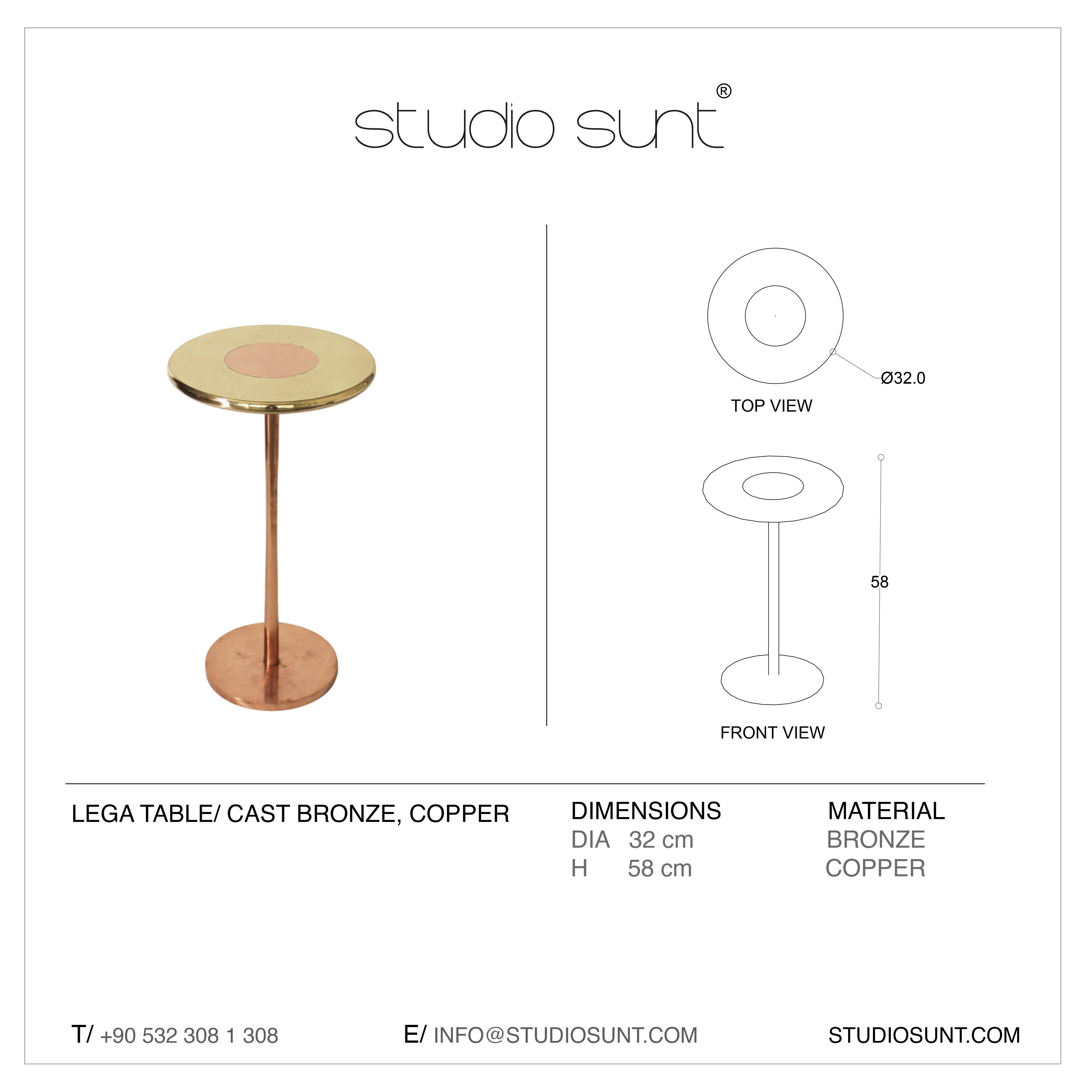 Cast Bronze and Copper Lega Side Table by Studio Sunt For Sale 13