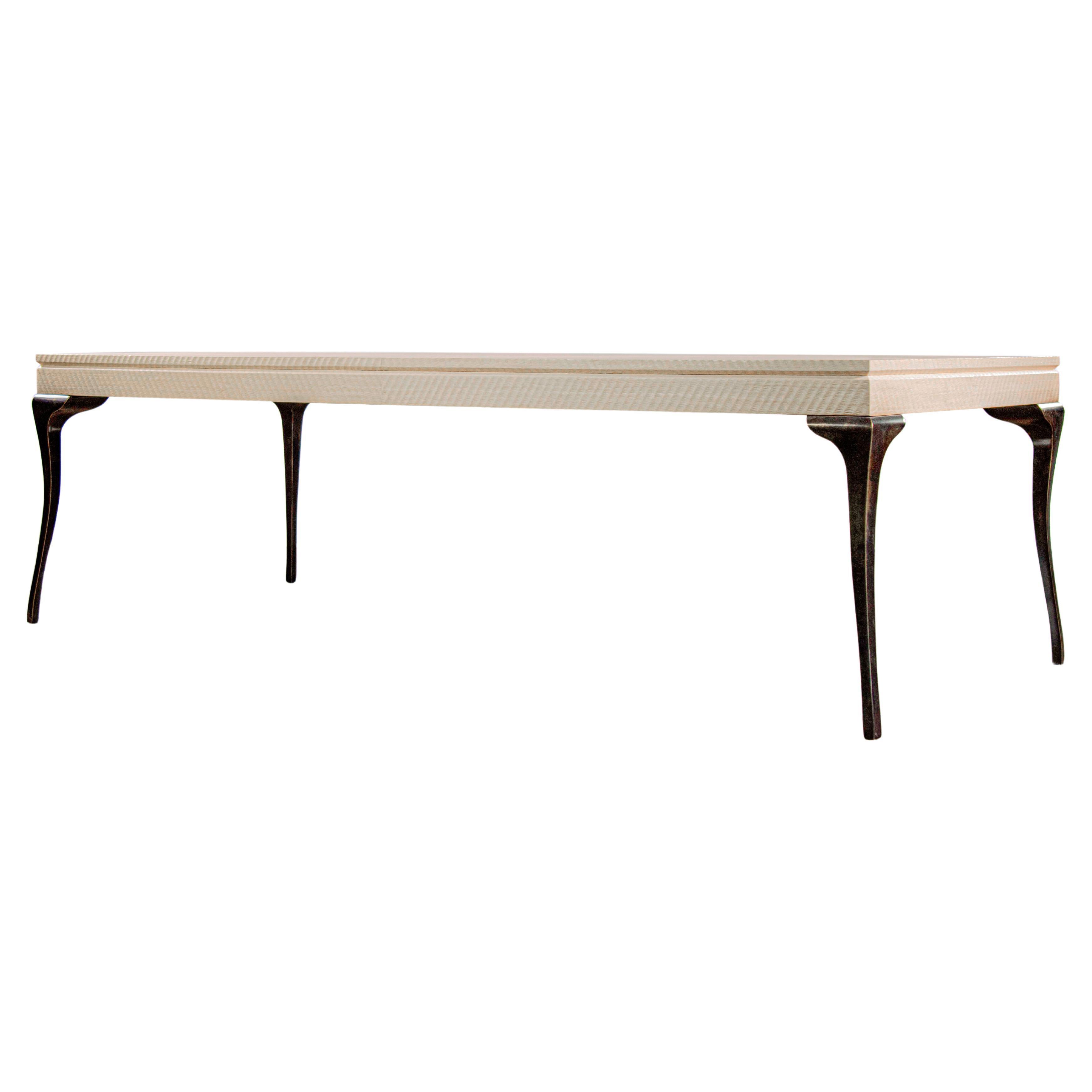 Cast Bronze and Figured Sycamore Coffee Table from Costantini, Enzio, in Stock For Sale
