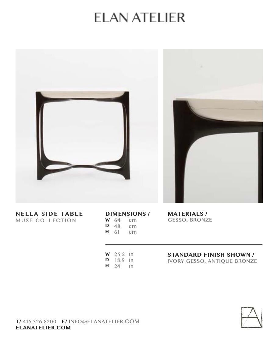 Table d'appoint Nella en bronze moulé et gesso par Elan Atelier, en stock en vente 1