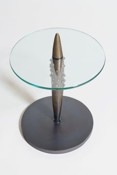 Cast Bronze and Glass Custom Agave End Table