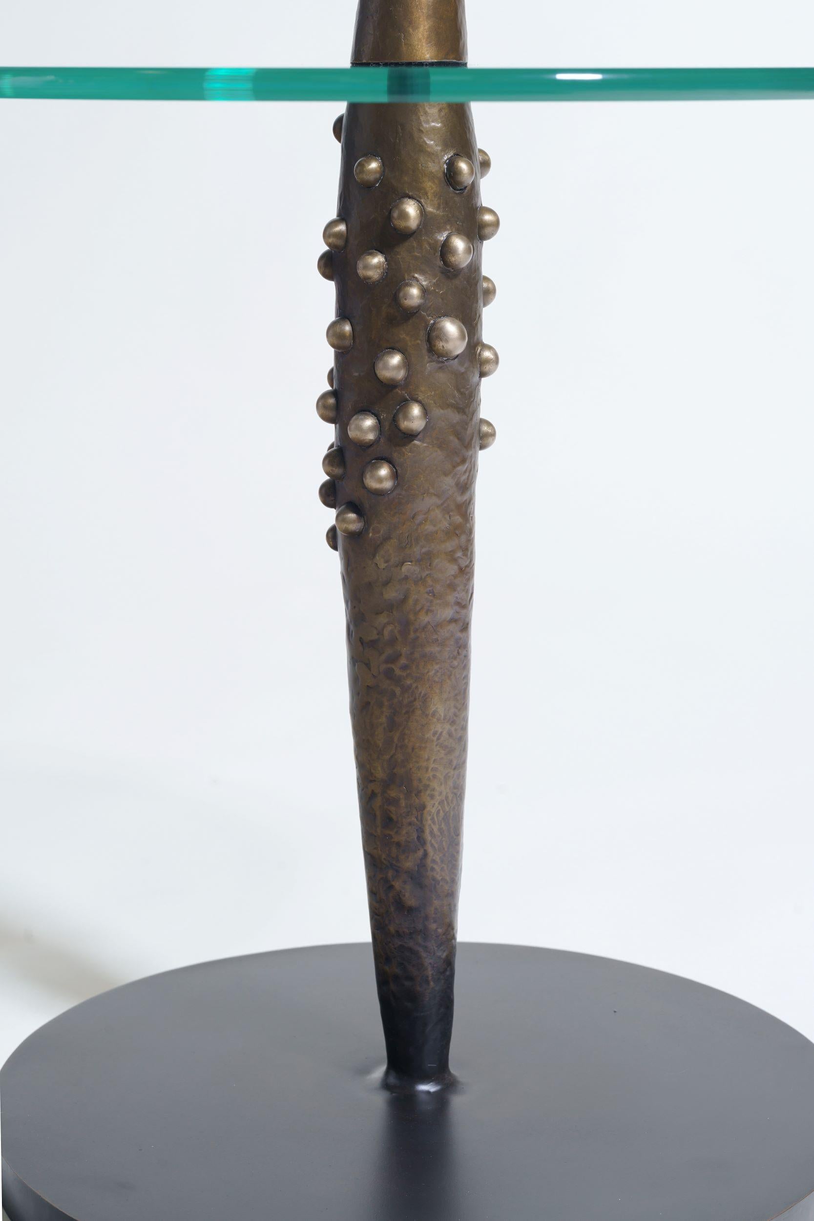 Cast Bronze and Glass Custom Agave End Table In New Condition For Sale In Tempe, AZ