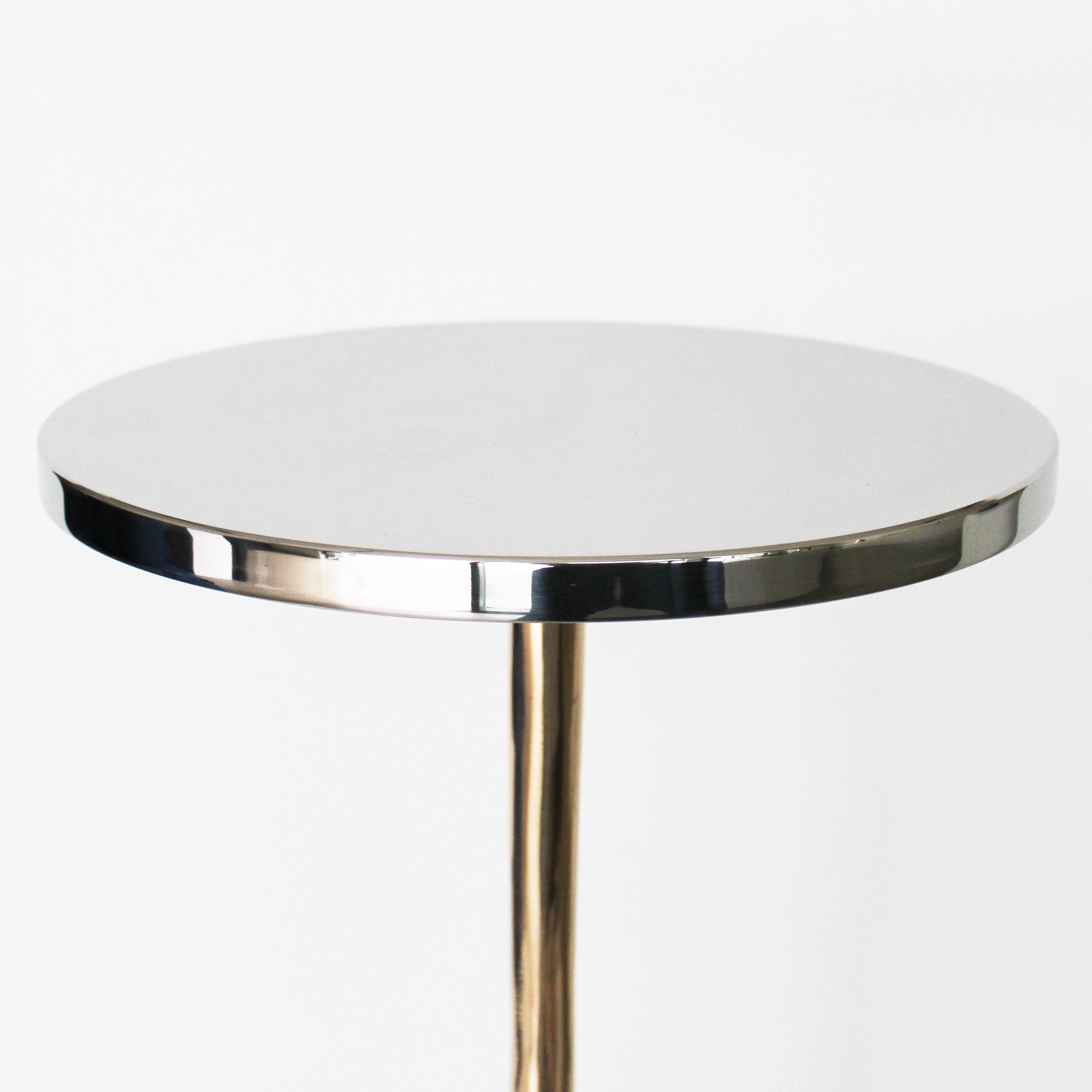 Cast Bronze and Stainless Steel Colla Side Table by Studio Sunt For Sale 3