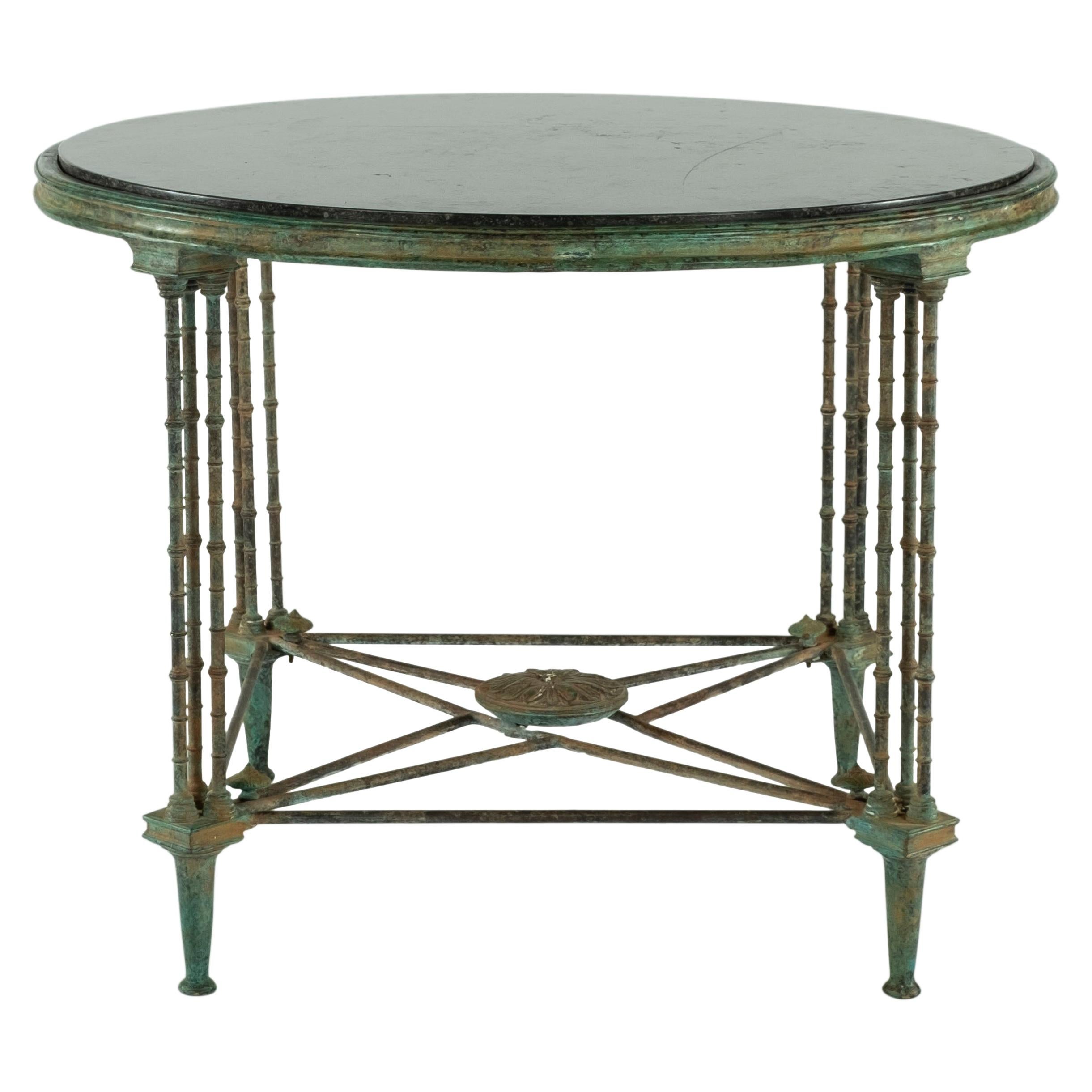 Cast Bronze and Stone Top Table
