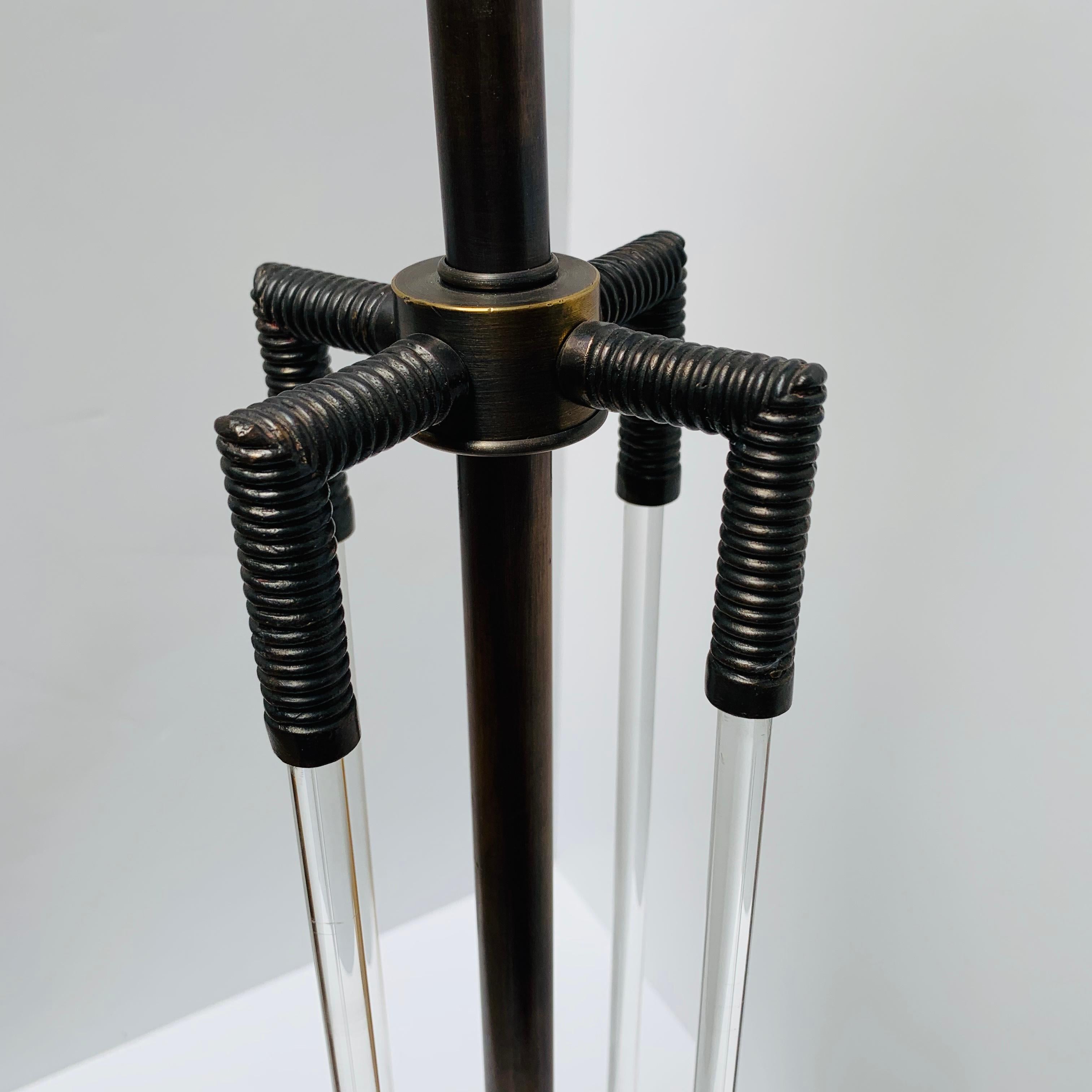 Cast Bronze,  Art Deco Lamps with Solid Glass Rods For Sale 1