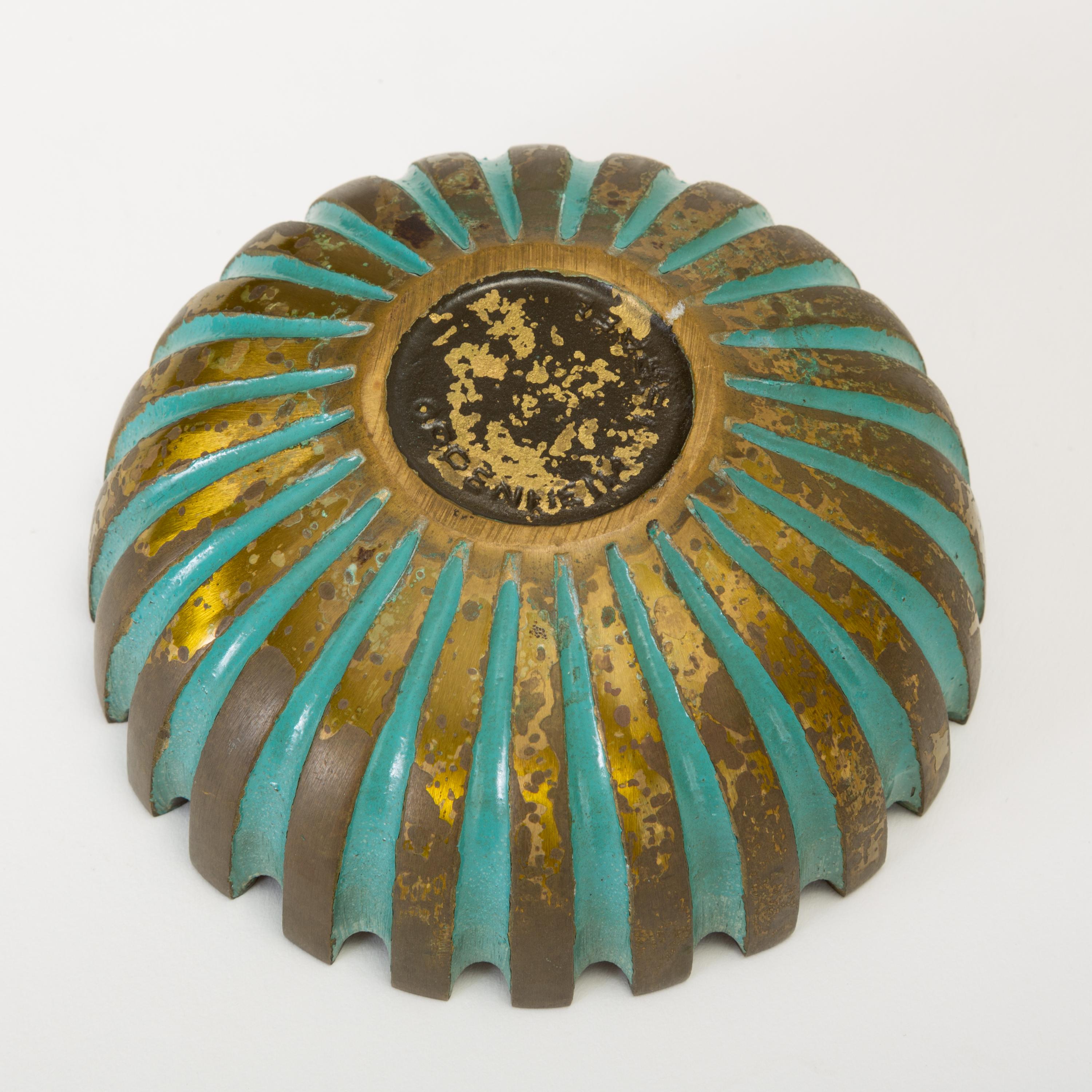 Cast Bronze Ashtray with Verdigris Finish by Oppenheim 3