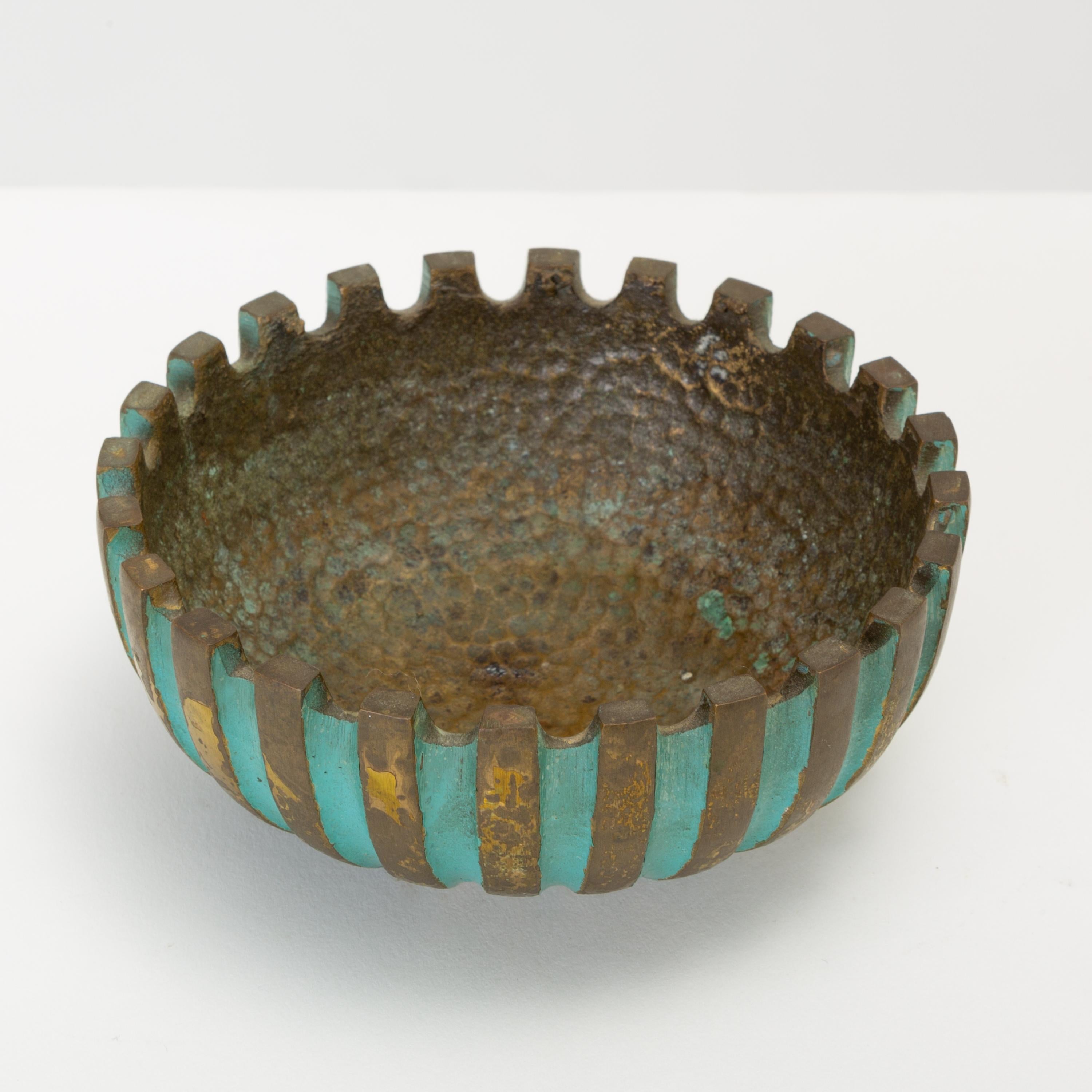 Cast Bronze Ashtray with Verdigris Finish by Oppenheim 1