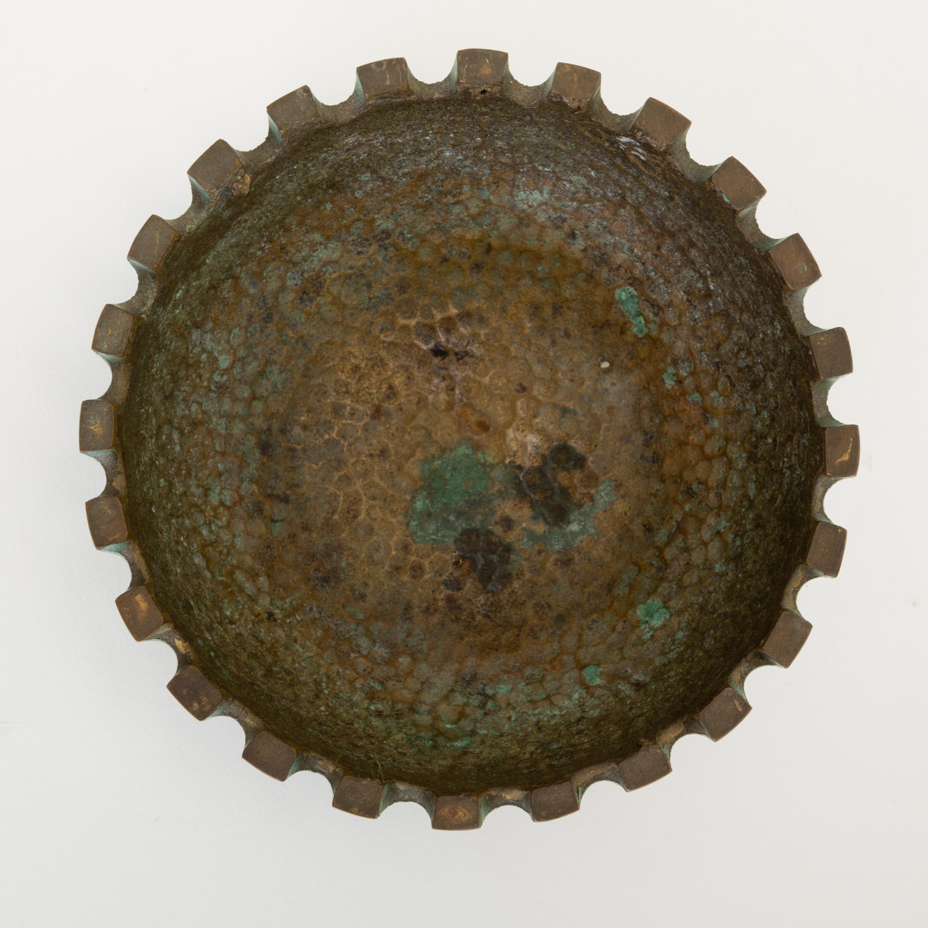 Cast Bronze Ashtray with Verdigris Finish by Oppenheim 2