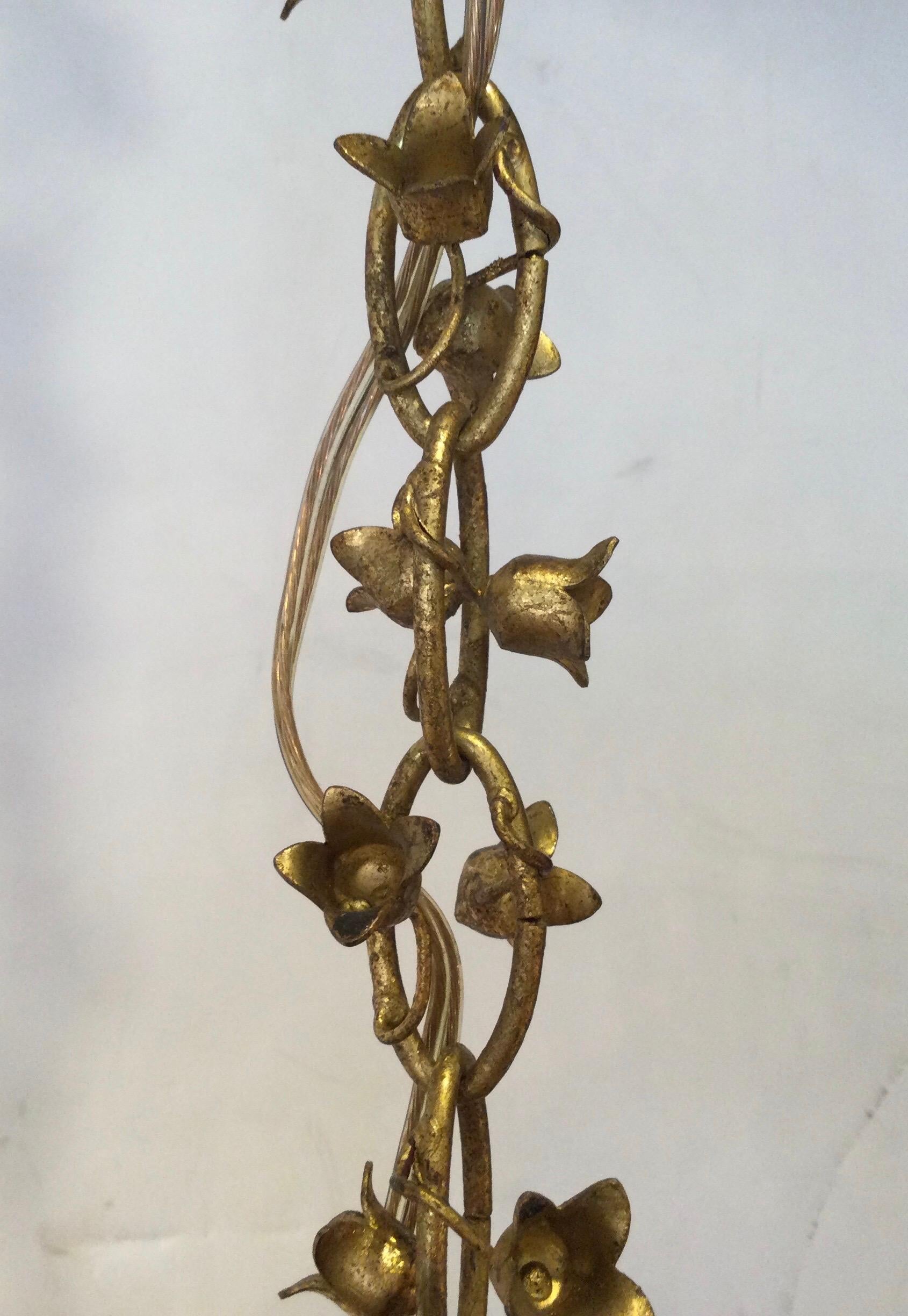 Cast Bronze Basket Form Chandelier, Three Light 3