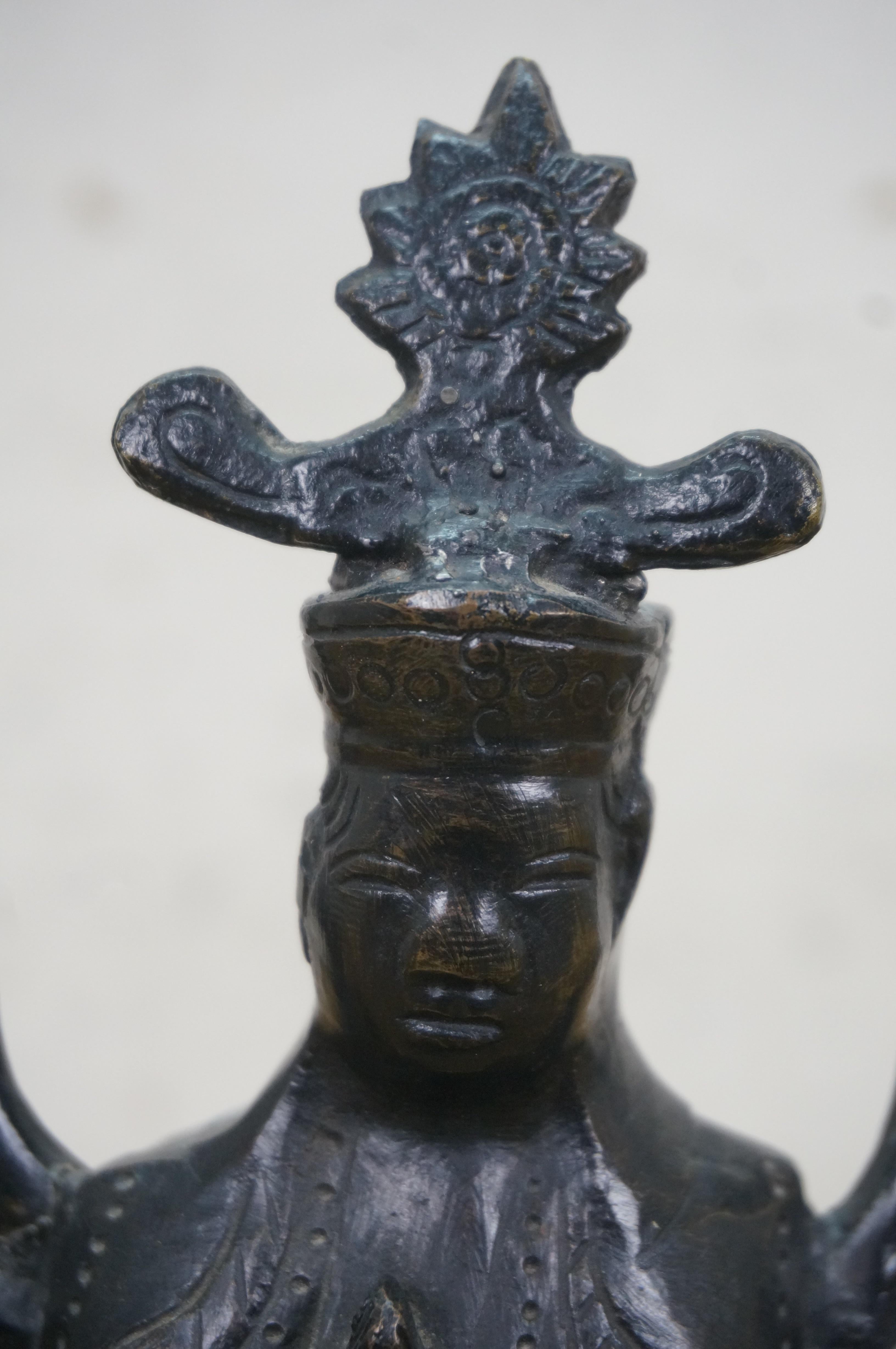 Statua in bronzo fuso del tempio buddista Bodhisattva Avalokiteshvara Mille braccia 9