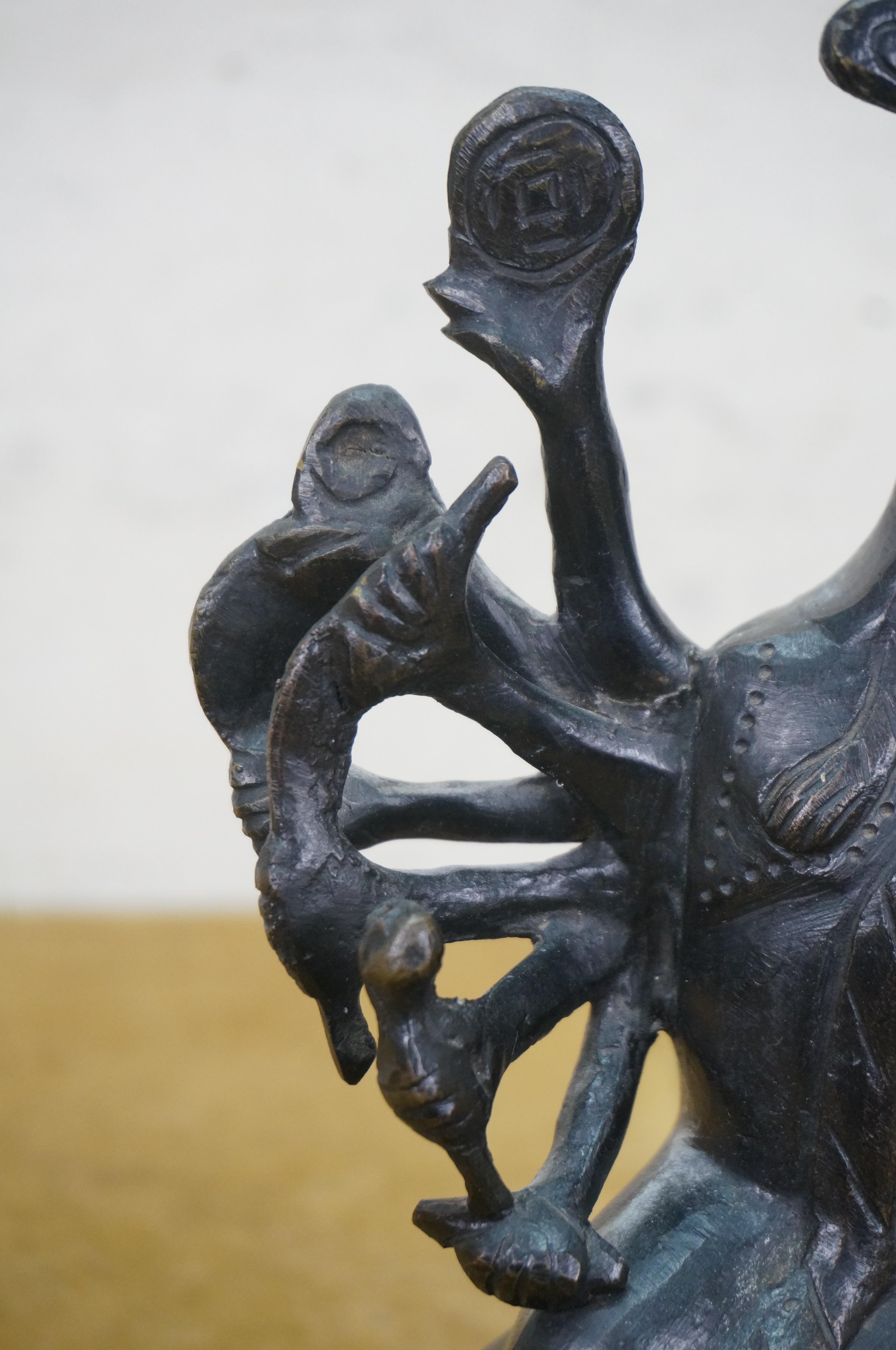 Statua in bronzo fuso del tempio buddista Bodhisattva Avalokiteshvara Mille braccia 9