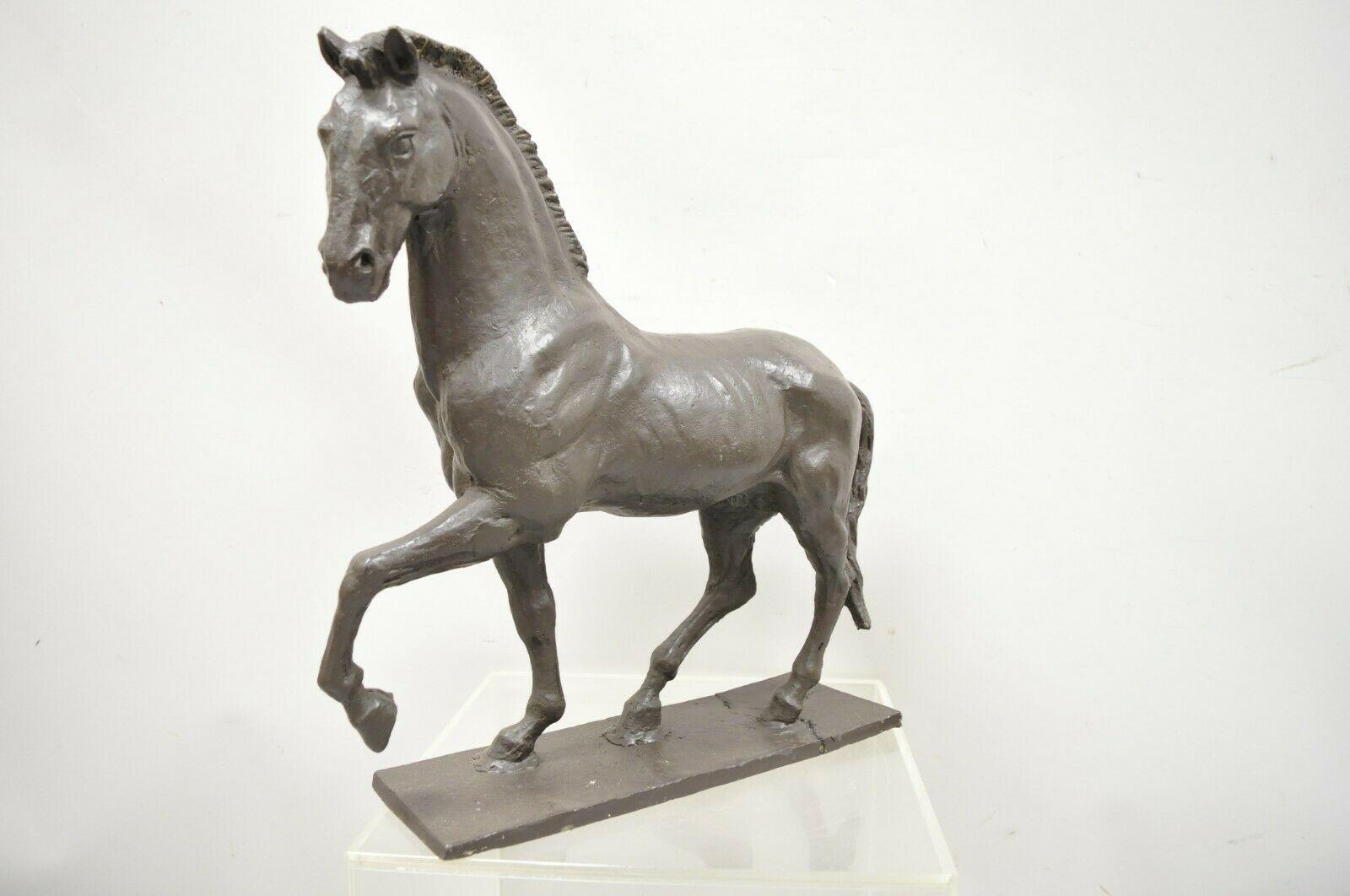 Cast Bronze Brutalist Style Horse Statue Sculpture Figure In Fair Condition In Philadelphia, PA