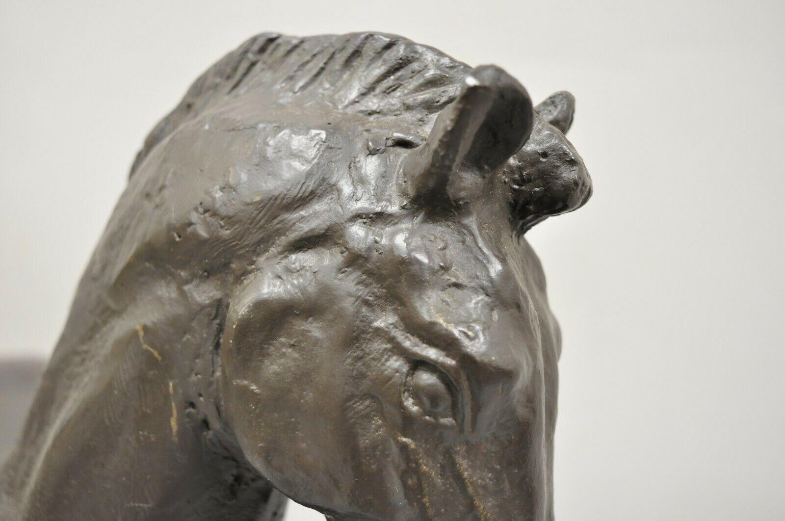 Cast Bronze Brutalist Style Horse Statue Sculpture Figure 5