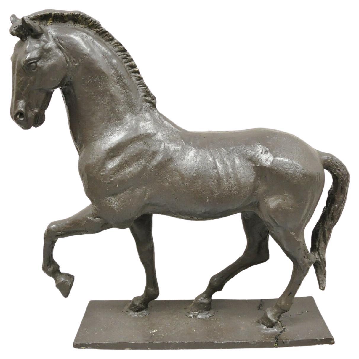 Cast Bronze Brutalist Style Horse Statue Sculpture Figure