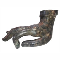 Cast Bronze Buddha Hand Sculpture, Mid-20th Century