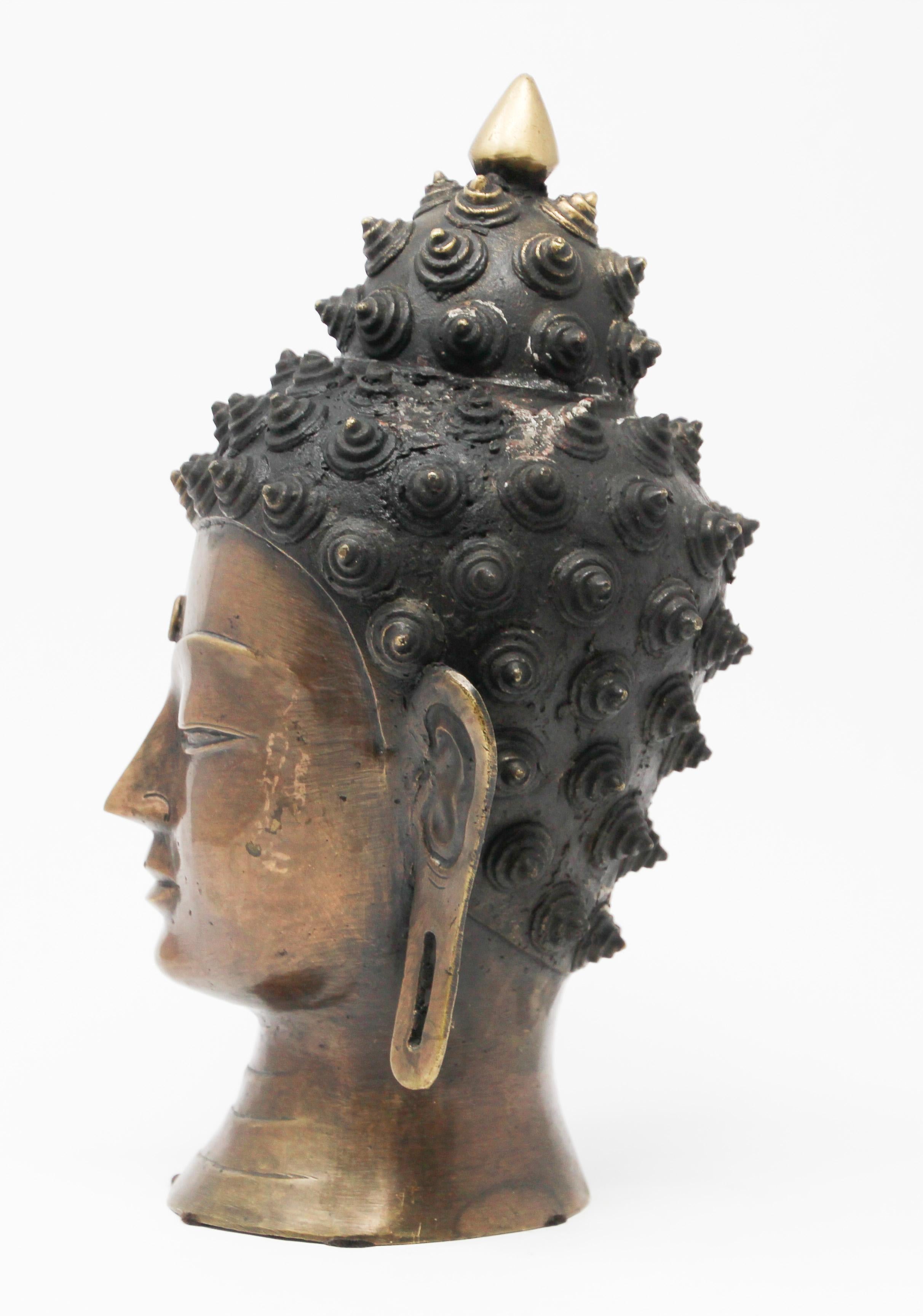 Cast Bronze Buddha Head 4