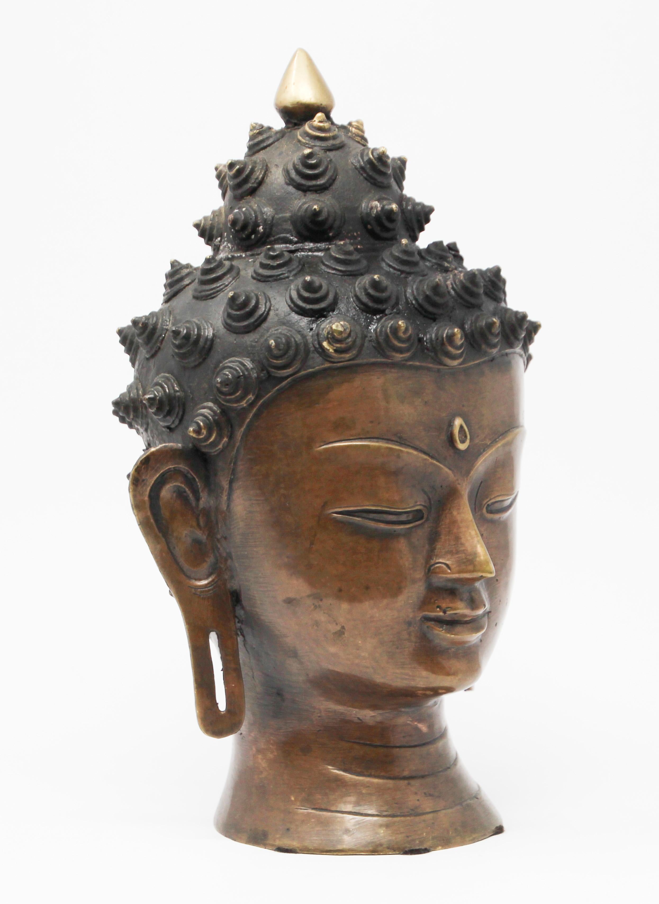 Cast Bronze Buddha Head 7