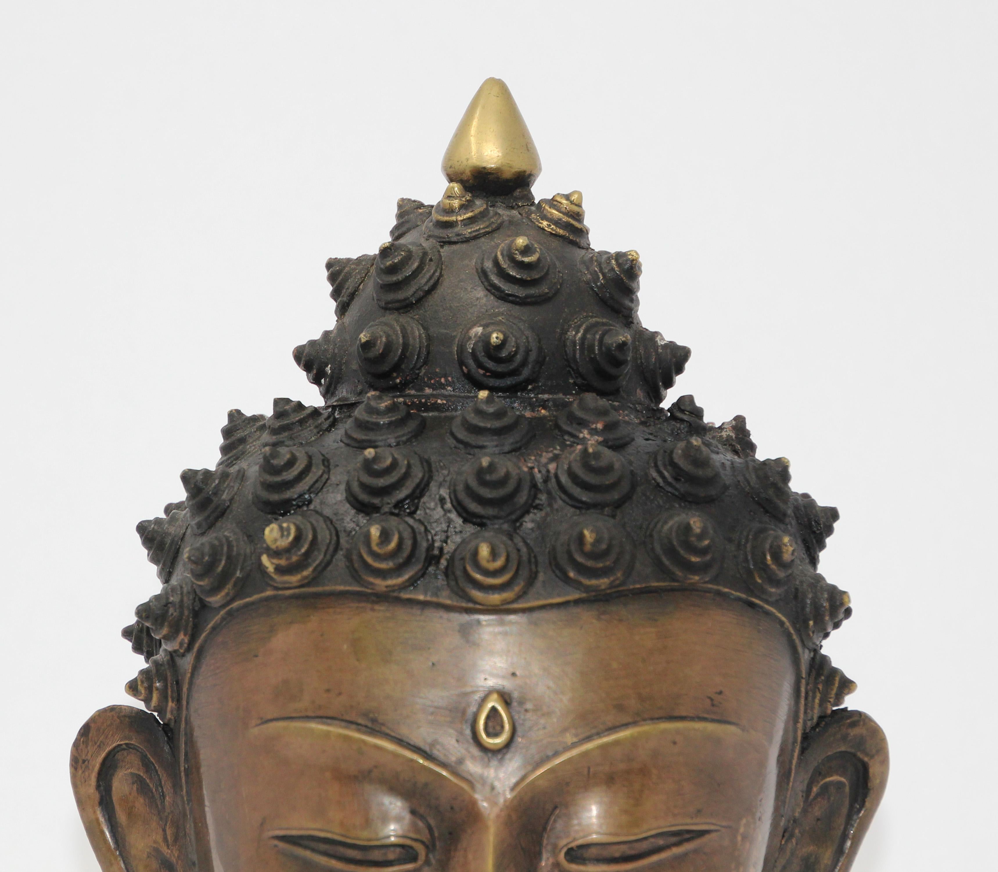 Cast Bronze Buddha Head 9