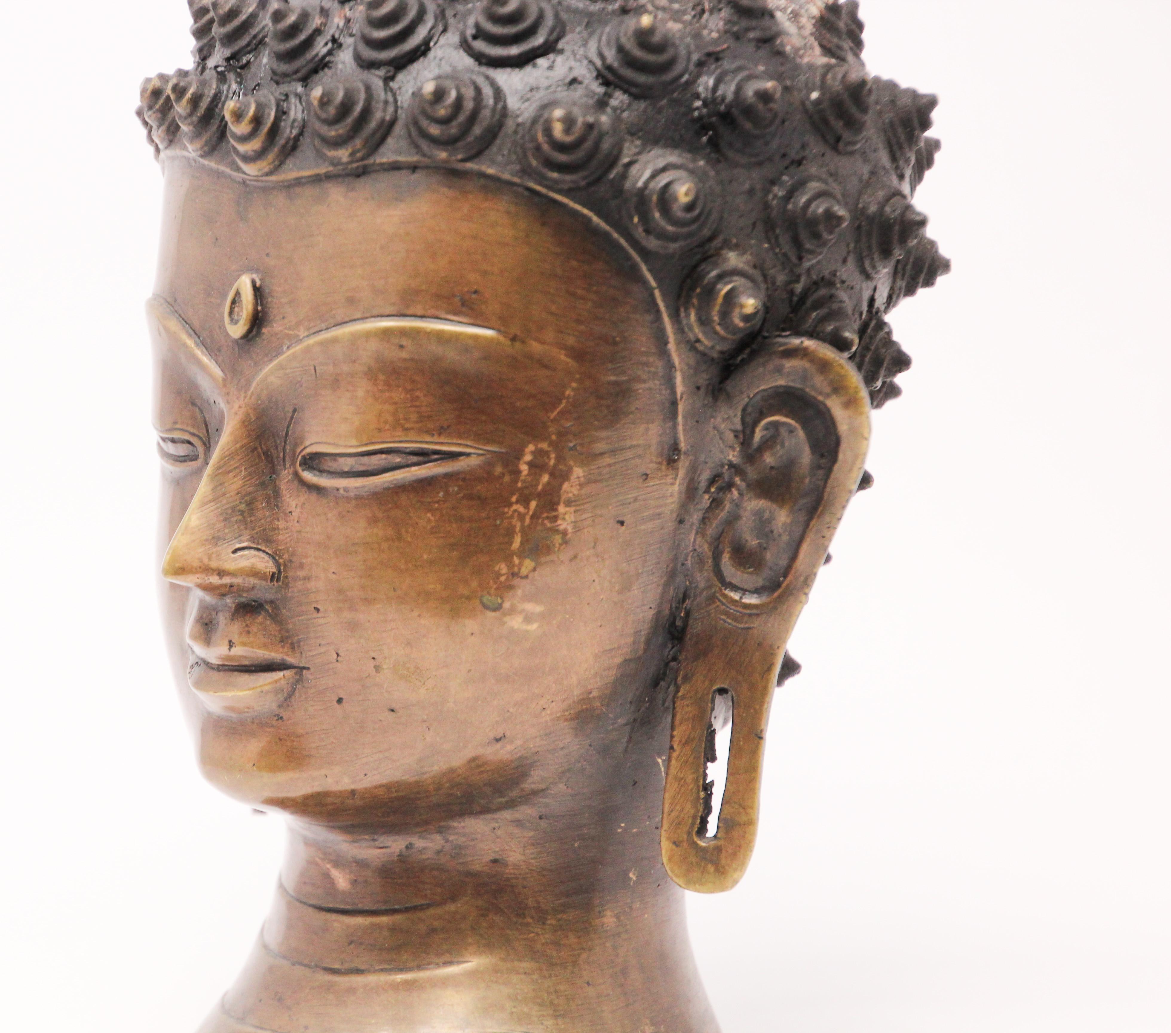 Cast Bronze Buddha Head 2