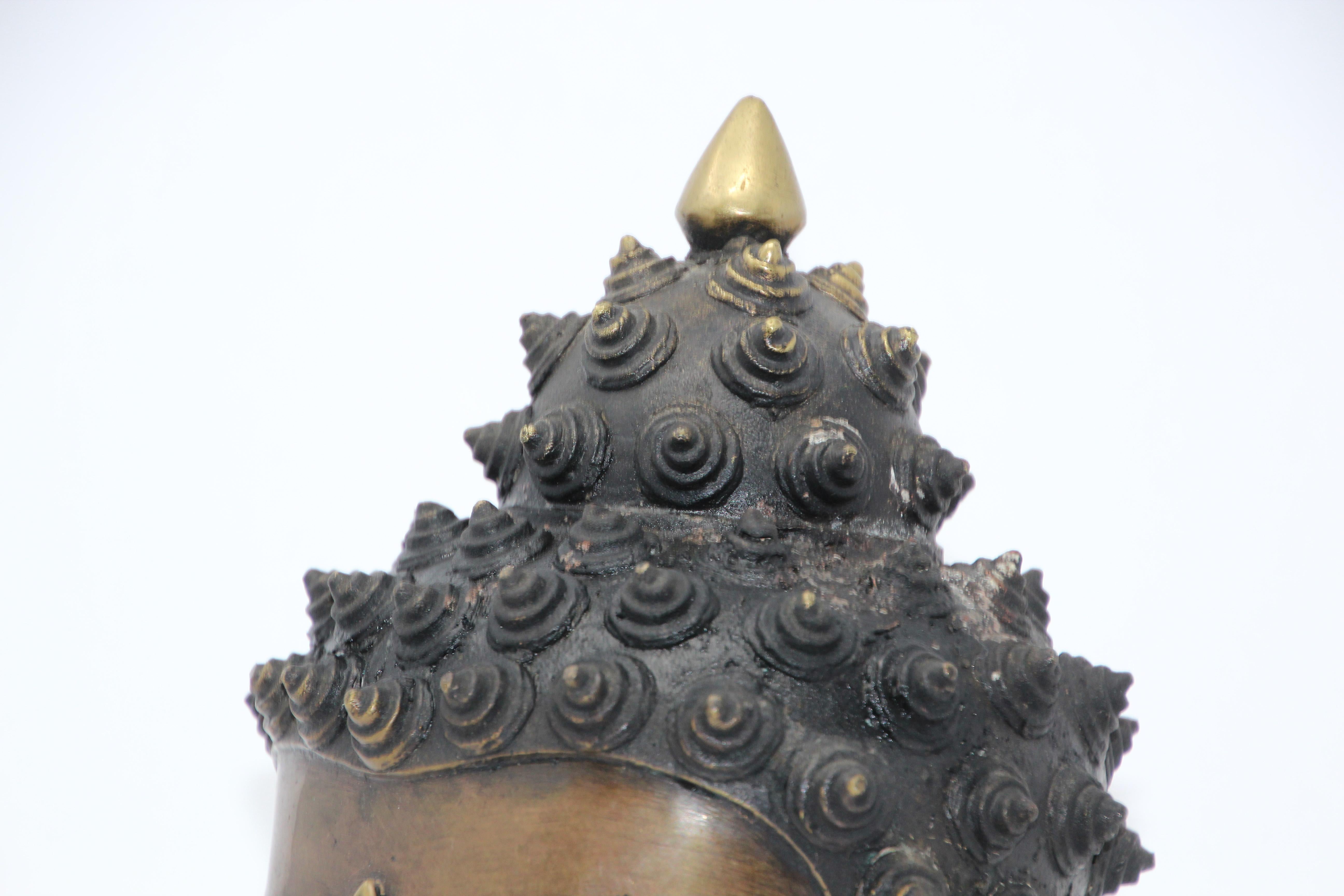 Cast Bronze Buddha Head 3