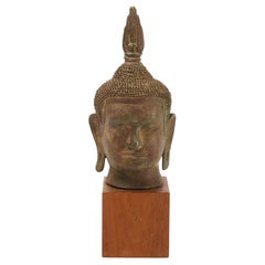 Cast Bronze Buddha Head