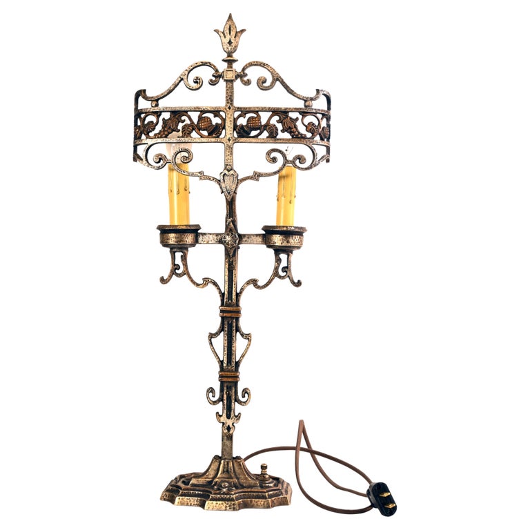 Cast Bronze "Cambridge" 2 Candle Desk Lamp by Lincoln Electric For Sale at 1stDibs