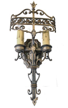 Cast Bronze "Cambridge" 2 Candle Sconce by Lincoln Electric 5 Available