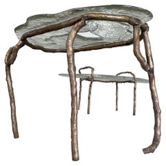 Cast Bronze & Cast Glass Sculptural Table
